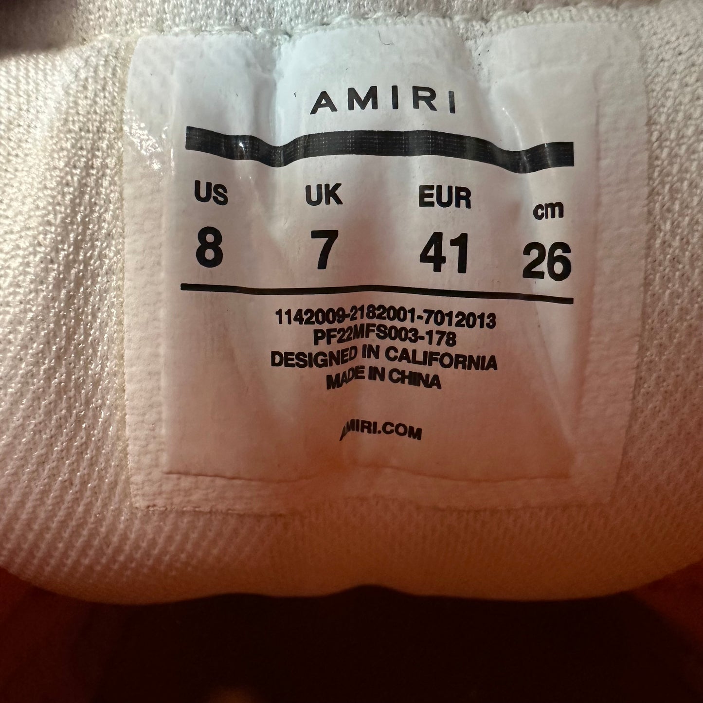 Amiri Orange Skeleton White Cream Sneaker Sz 8 (41) No Box