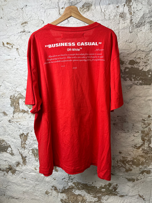 Off-White Blue Bernini T-shirt Red Sz L
