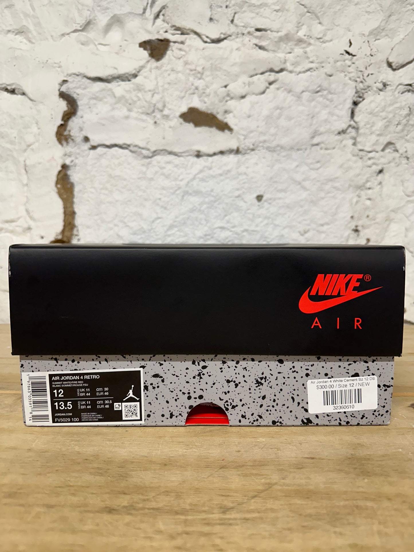 Air Jordan 4 White Cement Sz 12 DS