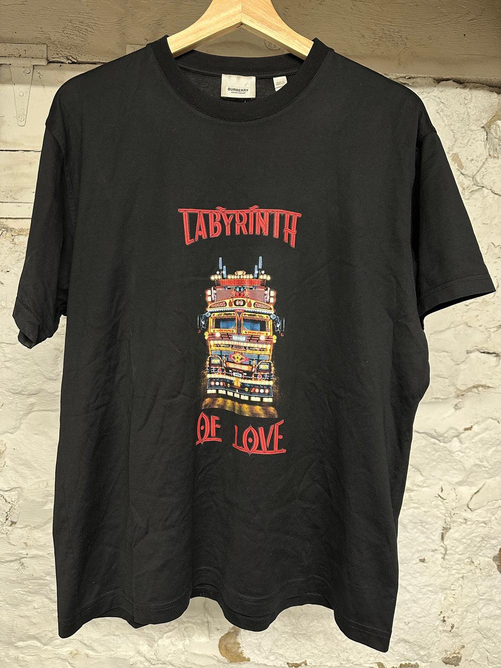 Burberry Labryinth Black T-Shirt Sz XS