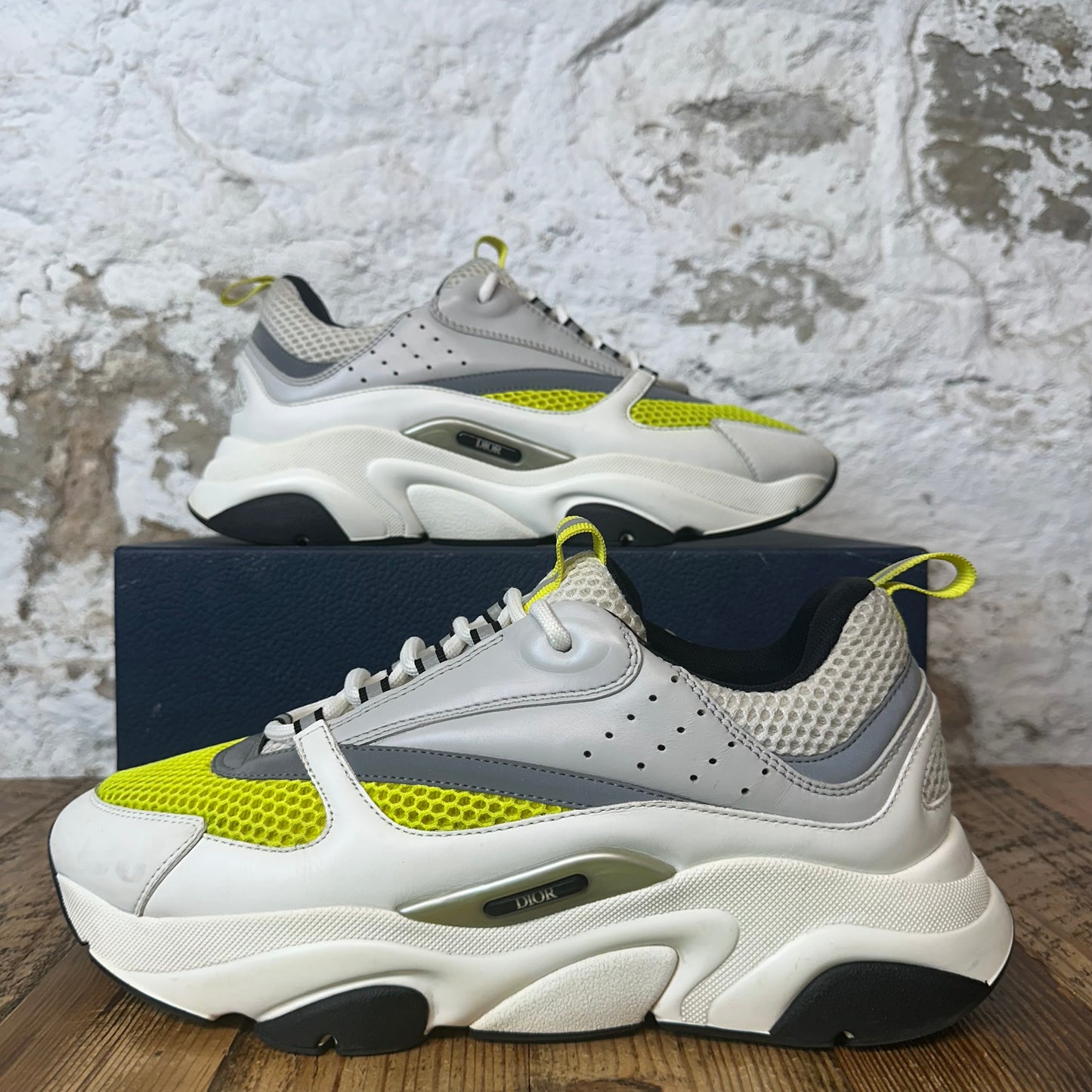 Dior B22 Grey White Yellow Sneaker Sz 11 (44)