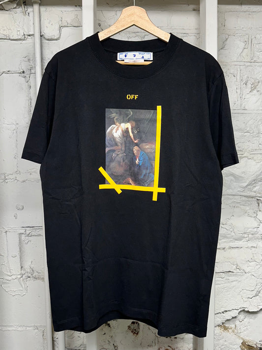 Off-White Yellow Arrows Black T-Shirt Sz L