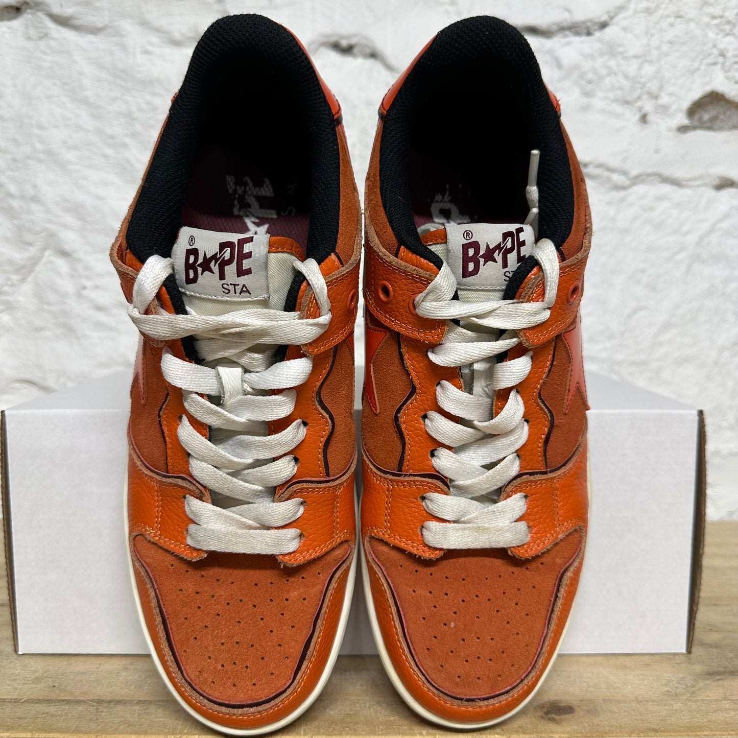 A Bathing Ape Bape Sk8 Sta Orang White Sz 10