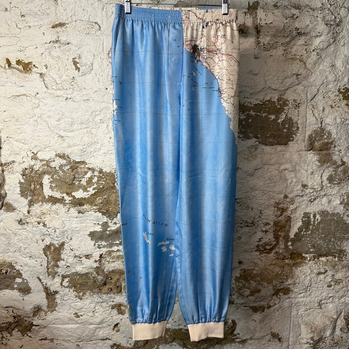 Louis Vuitton Map Print Silk Pants Sz M