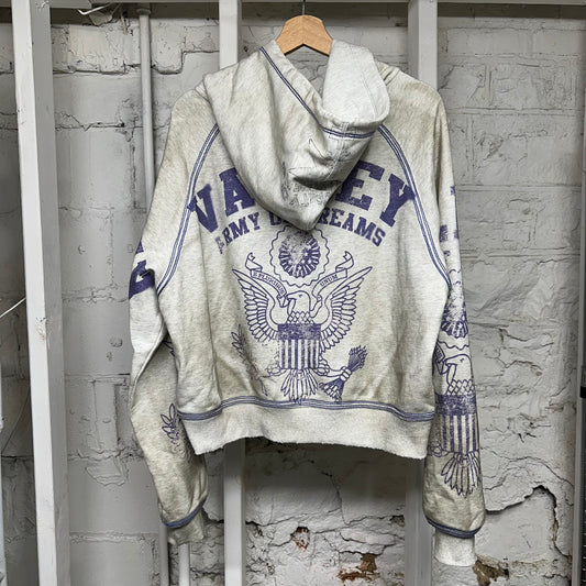 Vale Army of Dreams Grey Purple Zip Up Hoodie Sz S