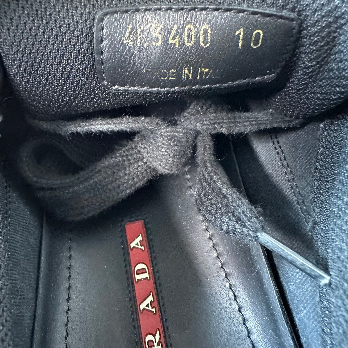 Prada Americas Cup Black Red Patent Sneaker Sz 10
