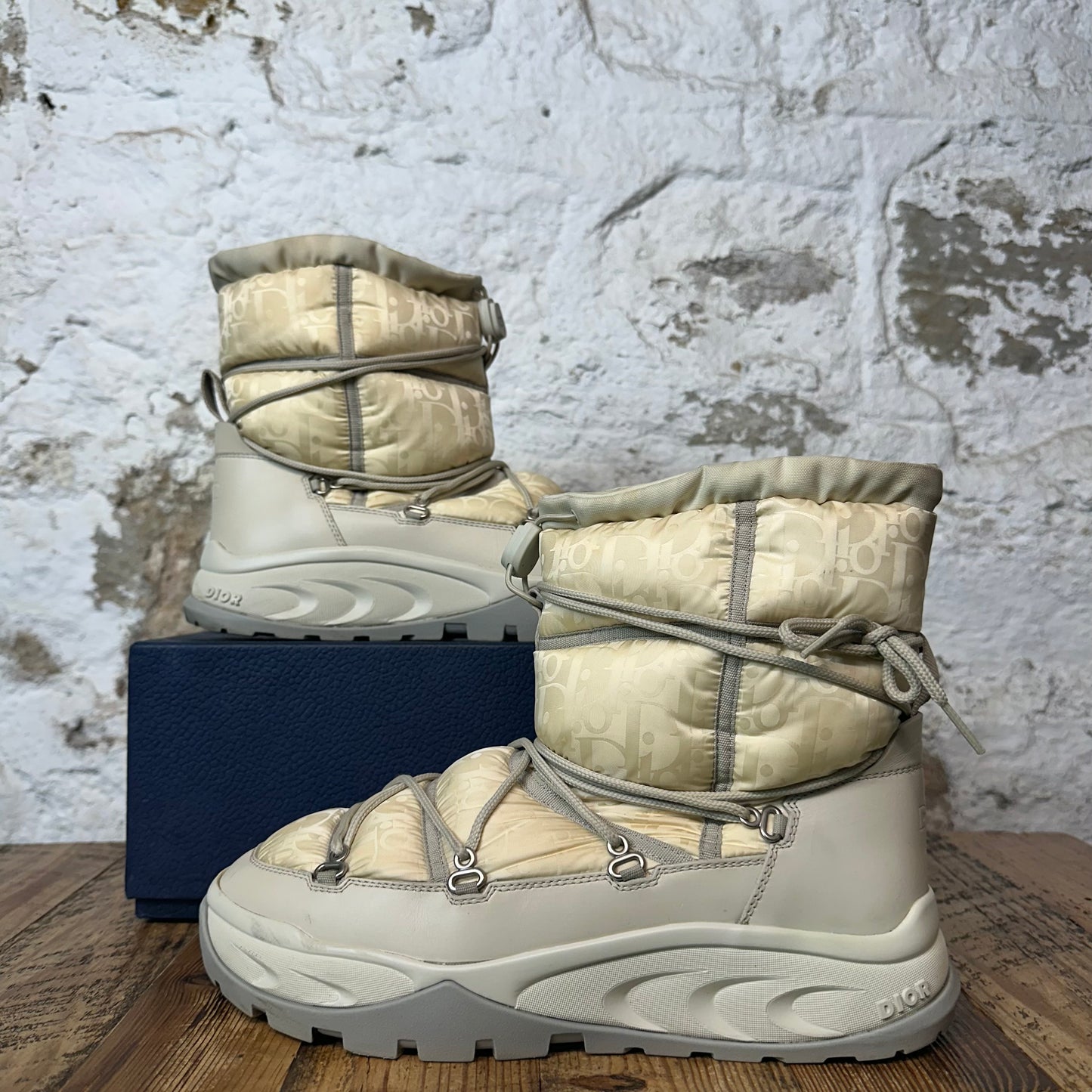 Dior Cream Oblique Grey Snow Boot Sz 8 (41)