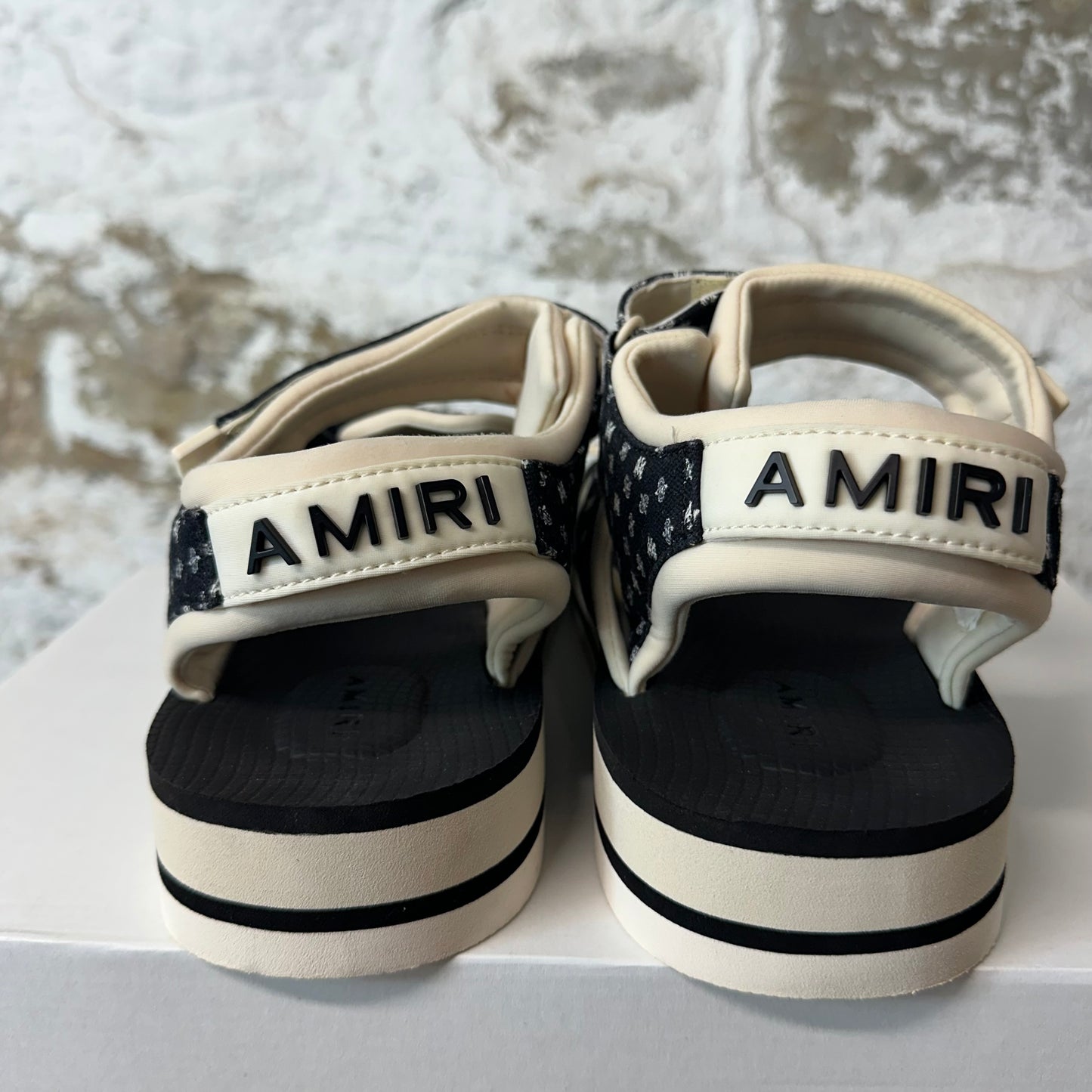 Amiri MA Black White Paisley Sandal Sz 7 (40)