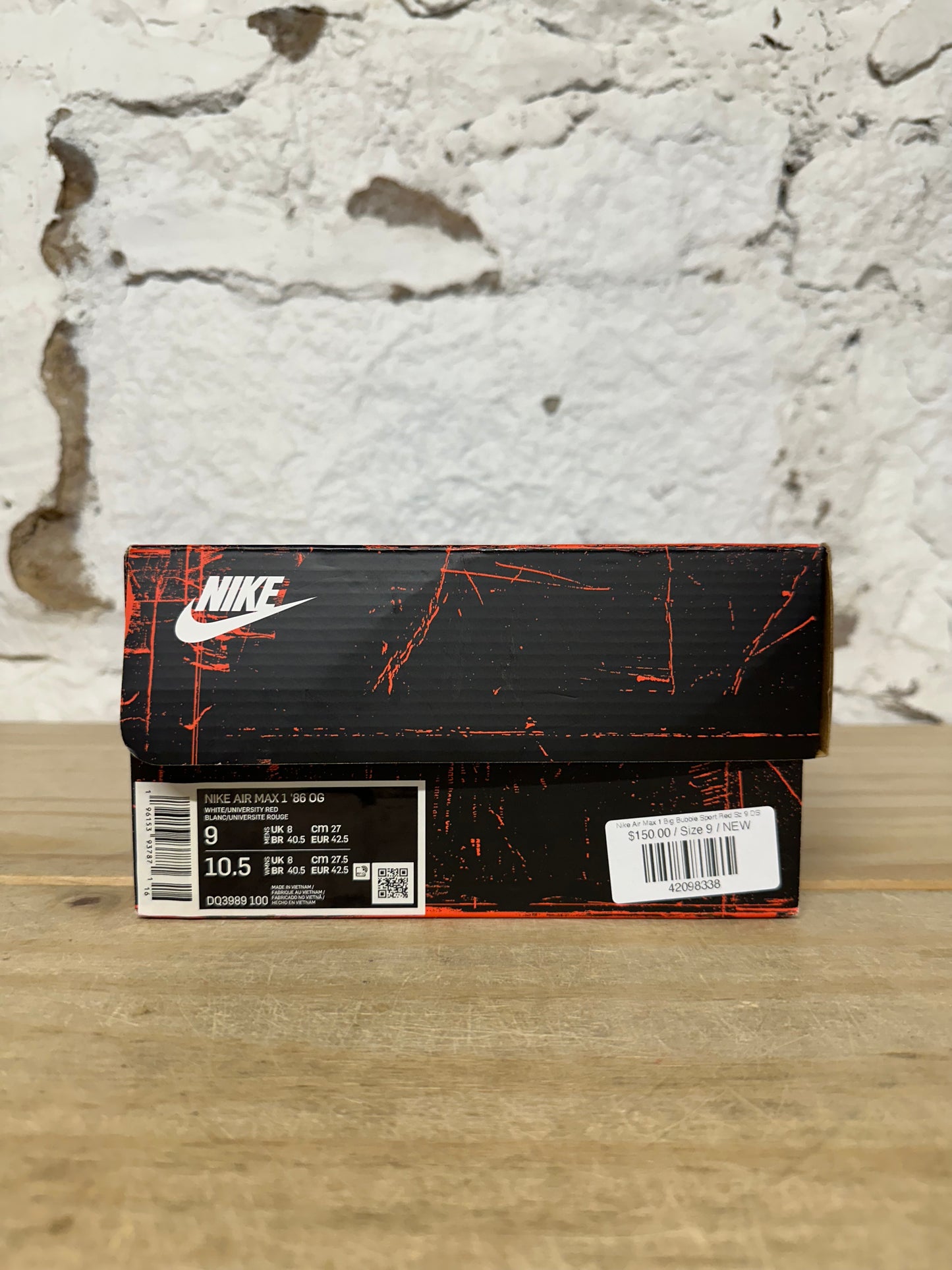 Nike Air Max 1 Big Bubble Sport Red Sz 9 DS