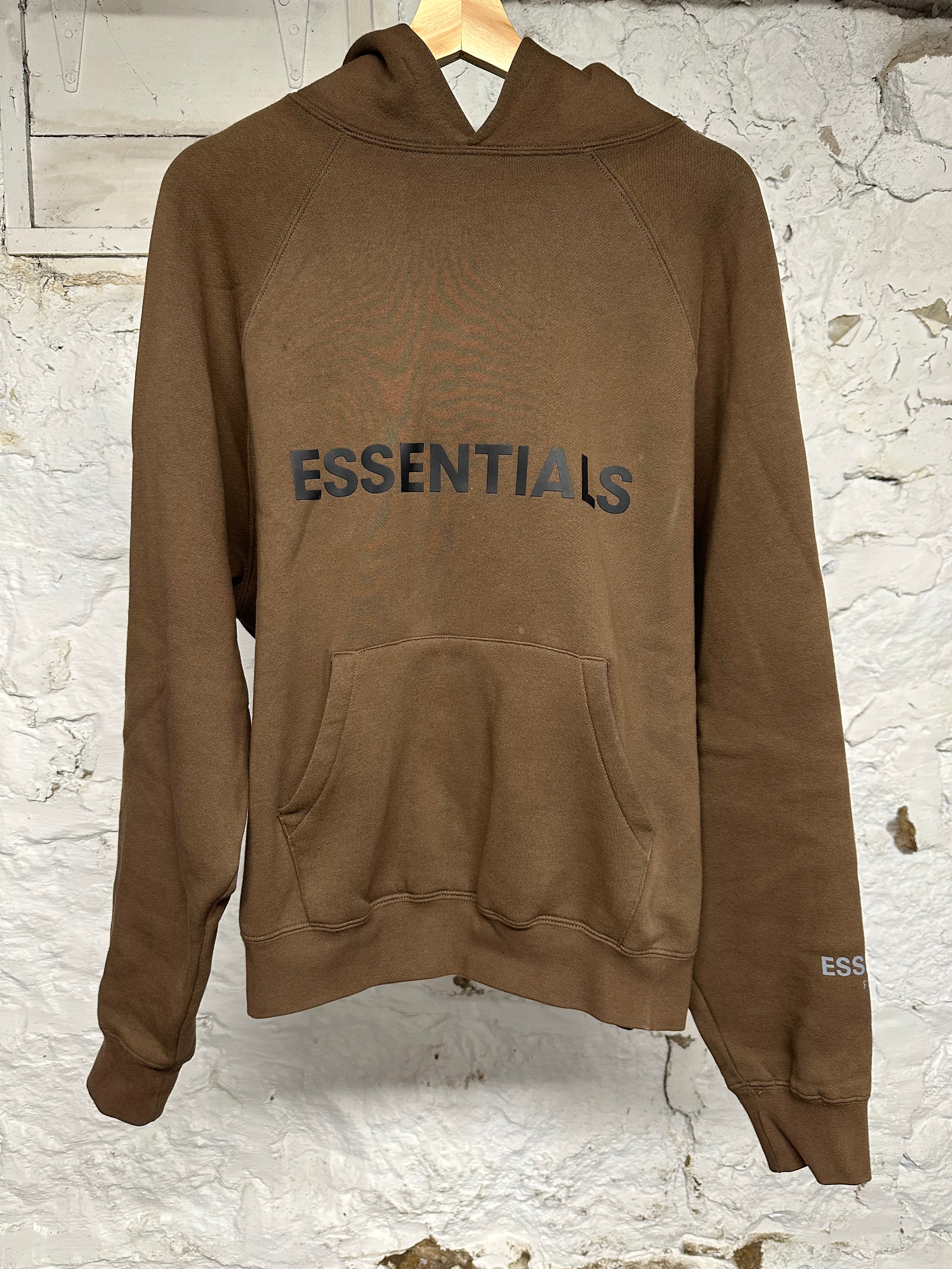 Fear of God Essentials Brown Chest Logo Hoodie Sz XS