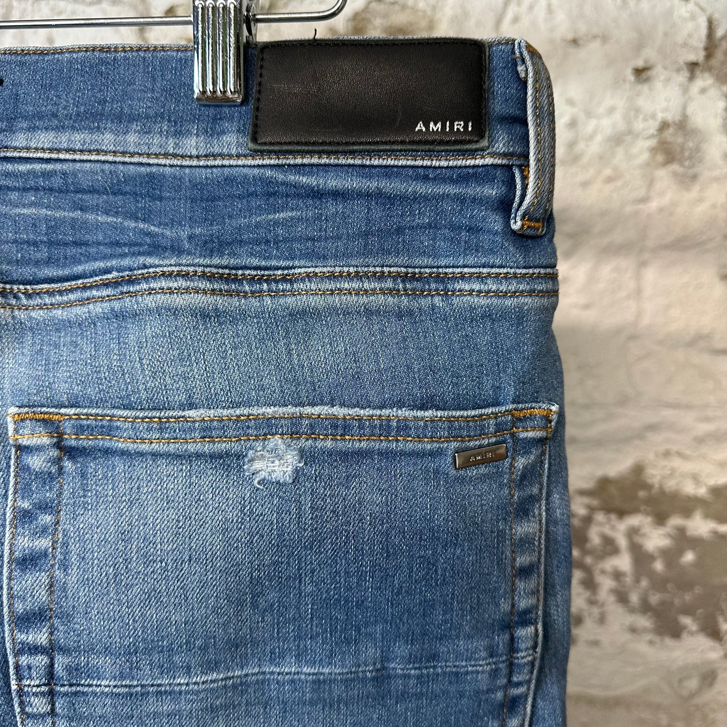 Amiri Plain Blue River Indigo Denim Jeans Sz 34