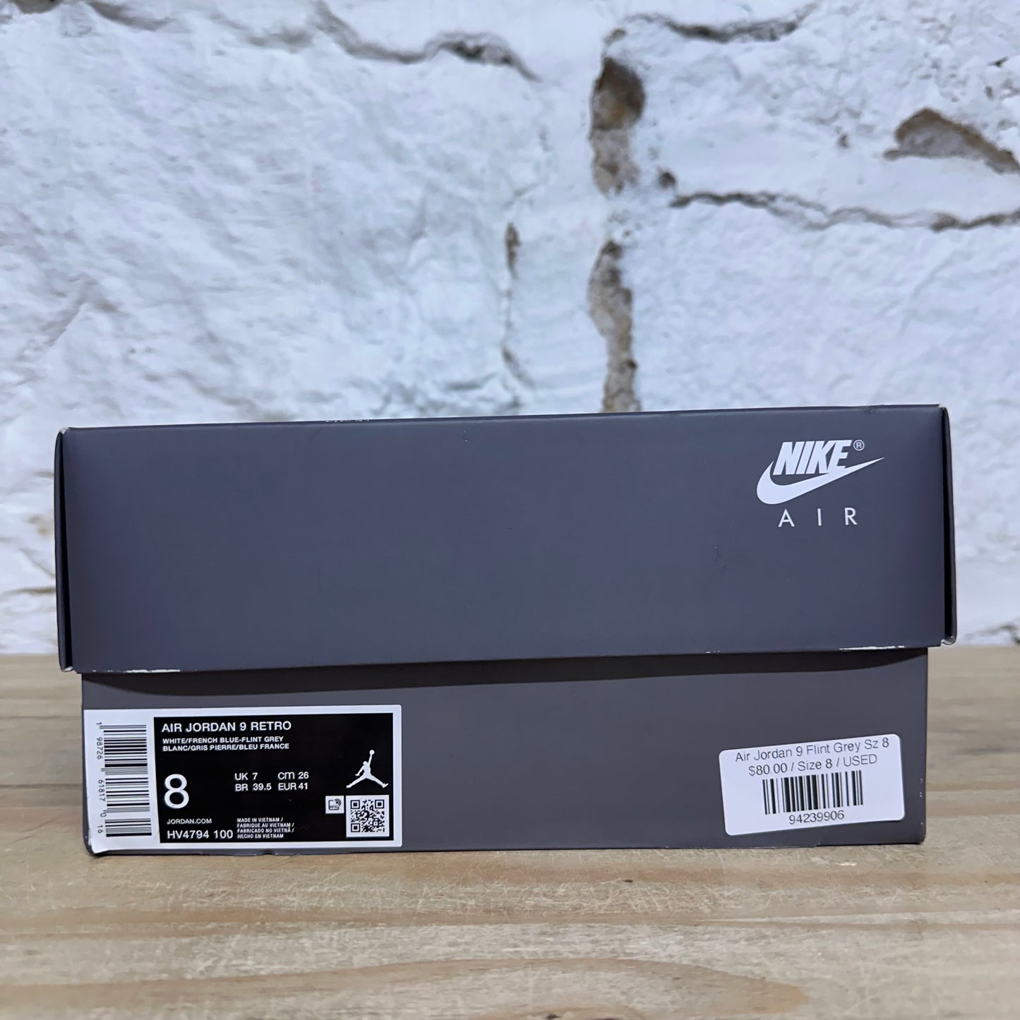 Air Jordan 9 Flint Grey Sz 8