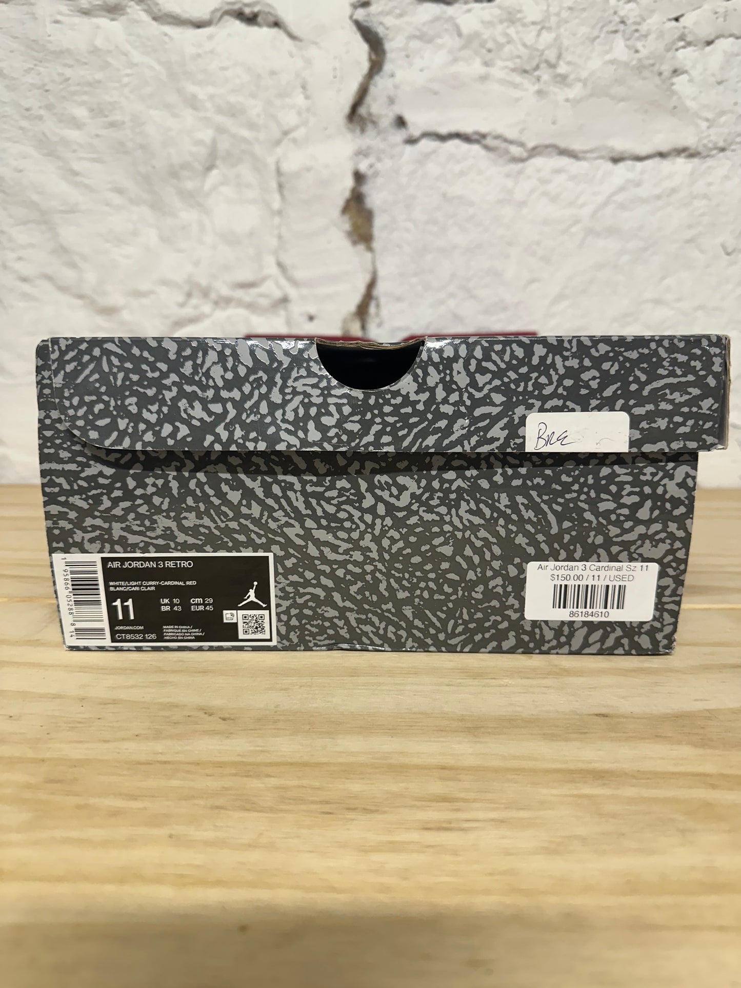 Air Jordan 3 Cardinal Sz 11