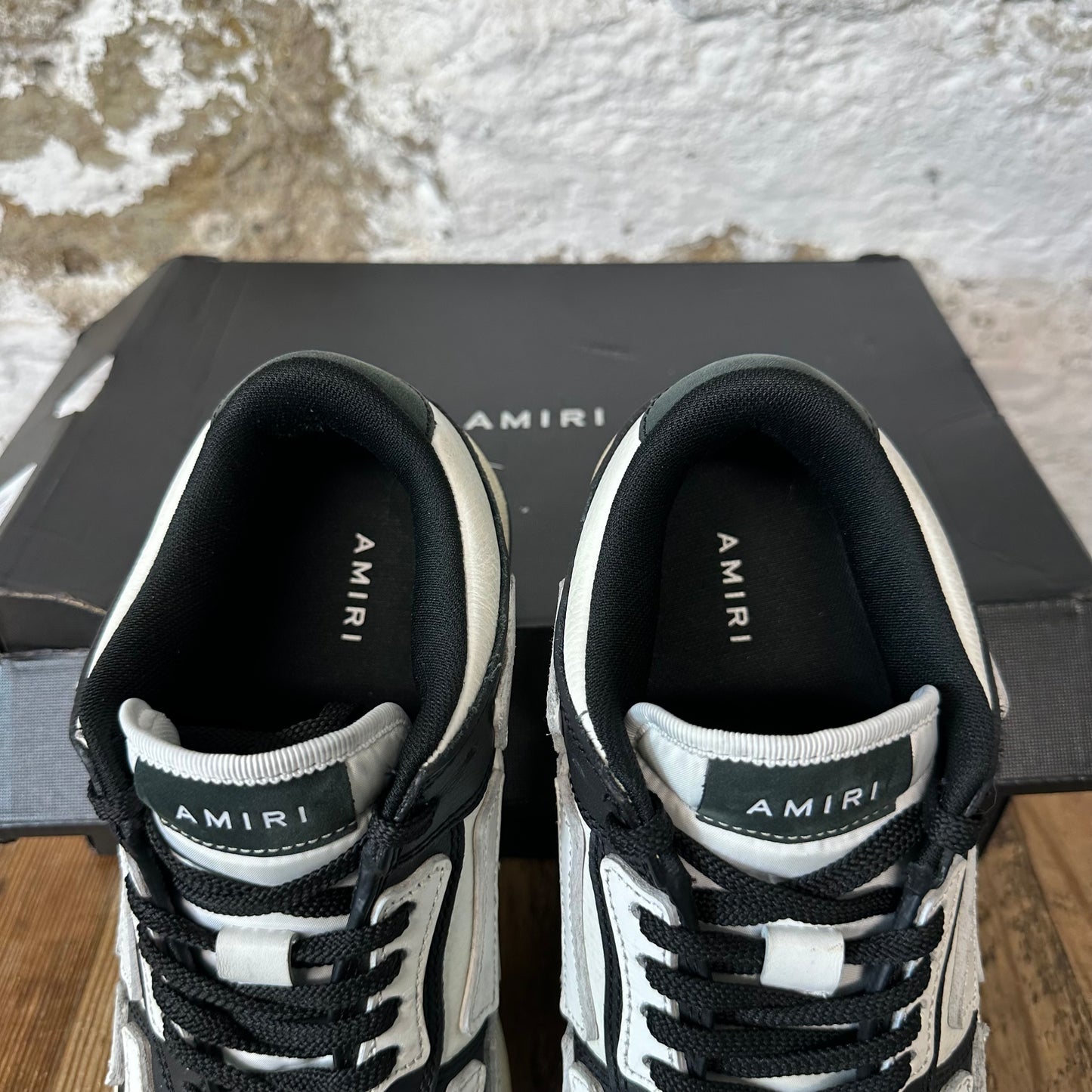 Amiri White Skeleton Black White Sneaker Sz 6.5 (39)