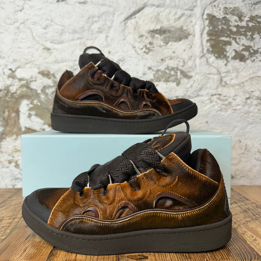 Lanvin Curb Brown Pony Hair Sneaker