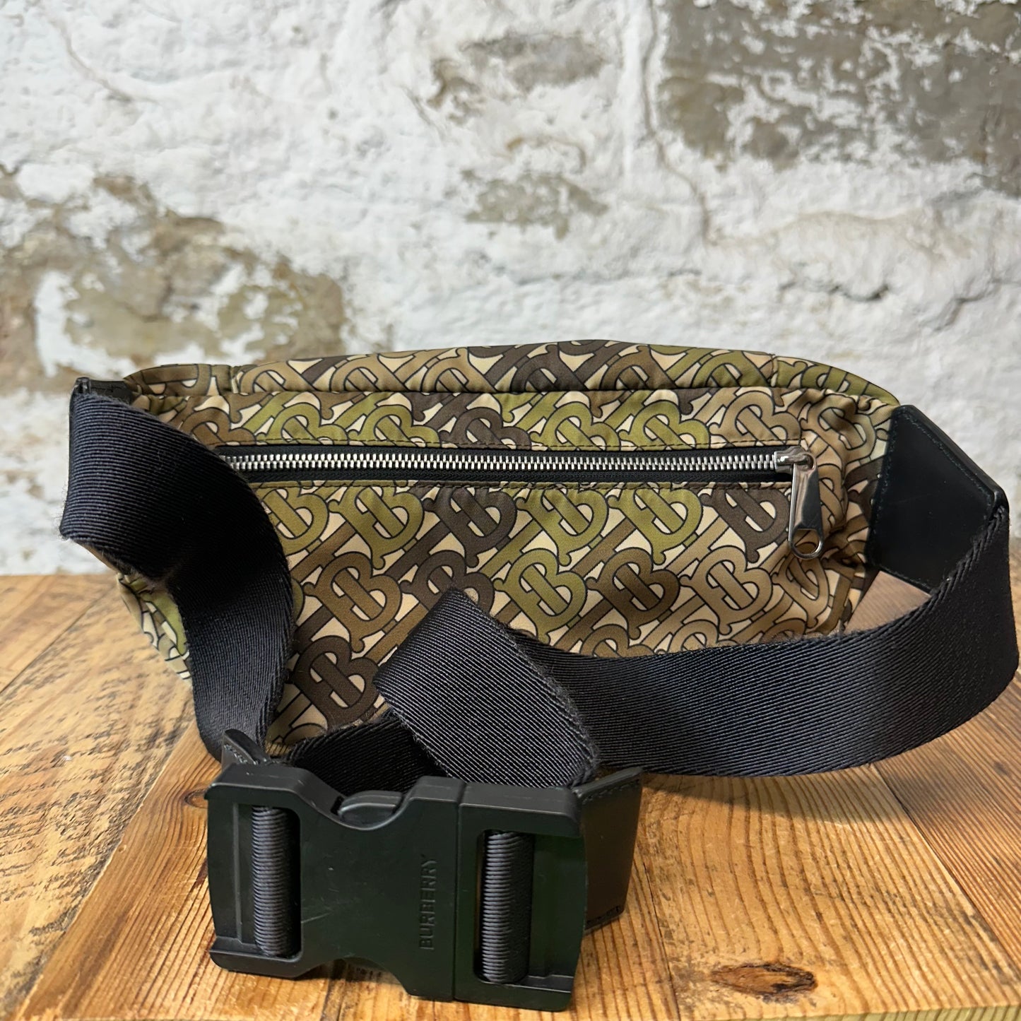 Burberry Green Khaki TB Monogram Waist Bag