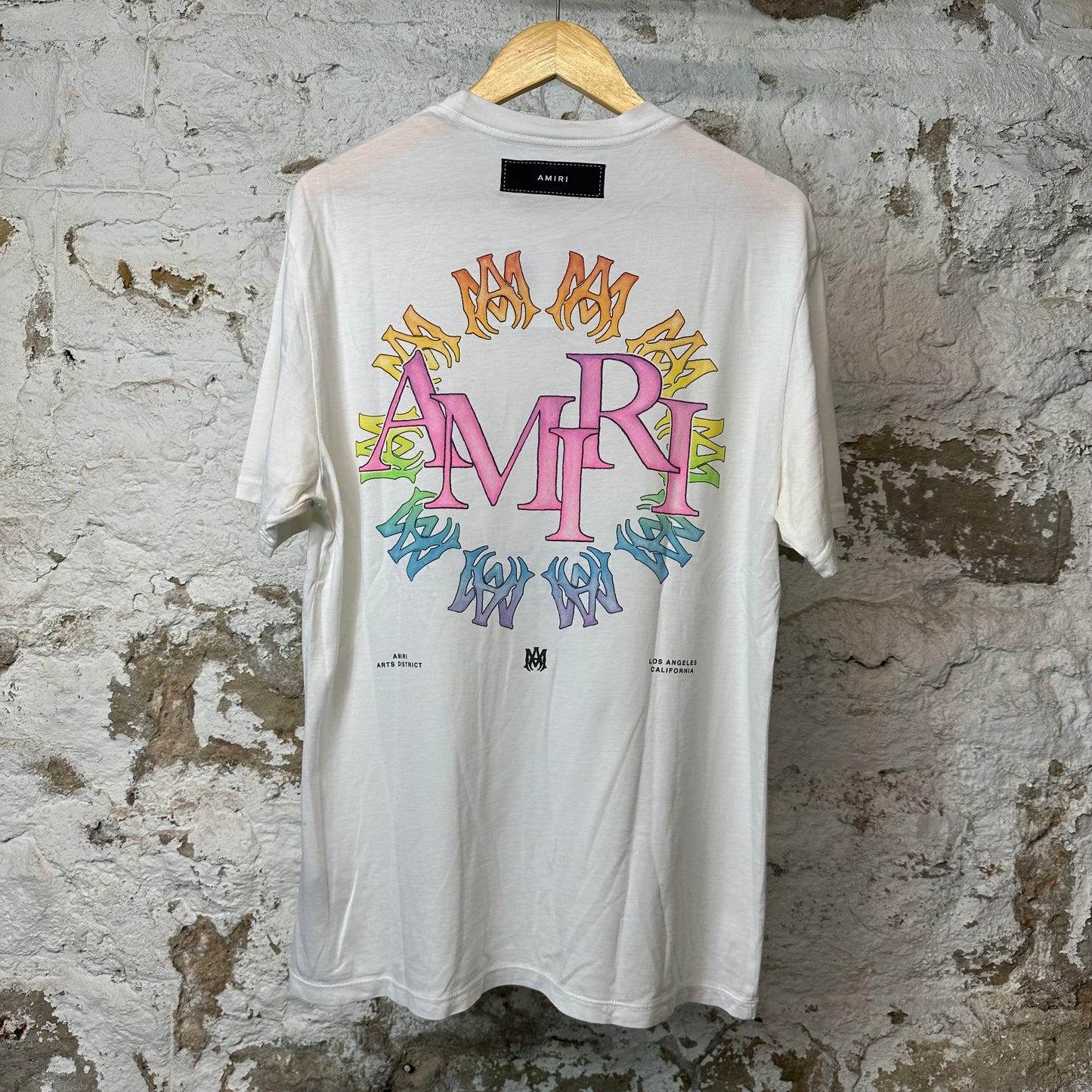 Amiri Multicolor MA Circle Logo T-shirt White Sz M