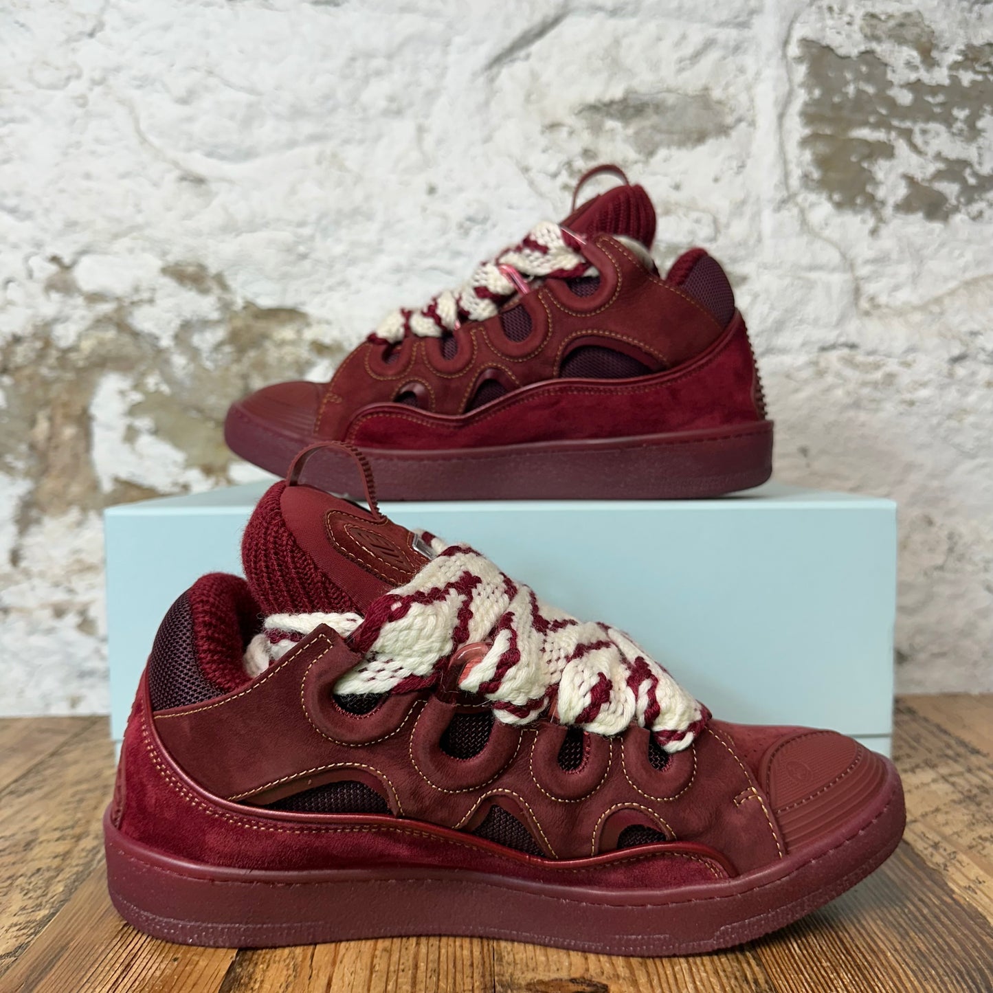 Lanvin Curb White Maroon Sneaker