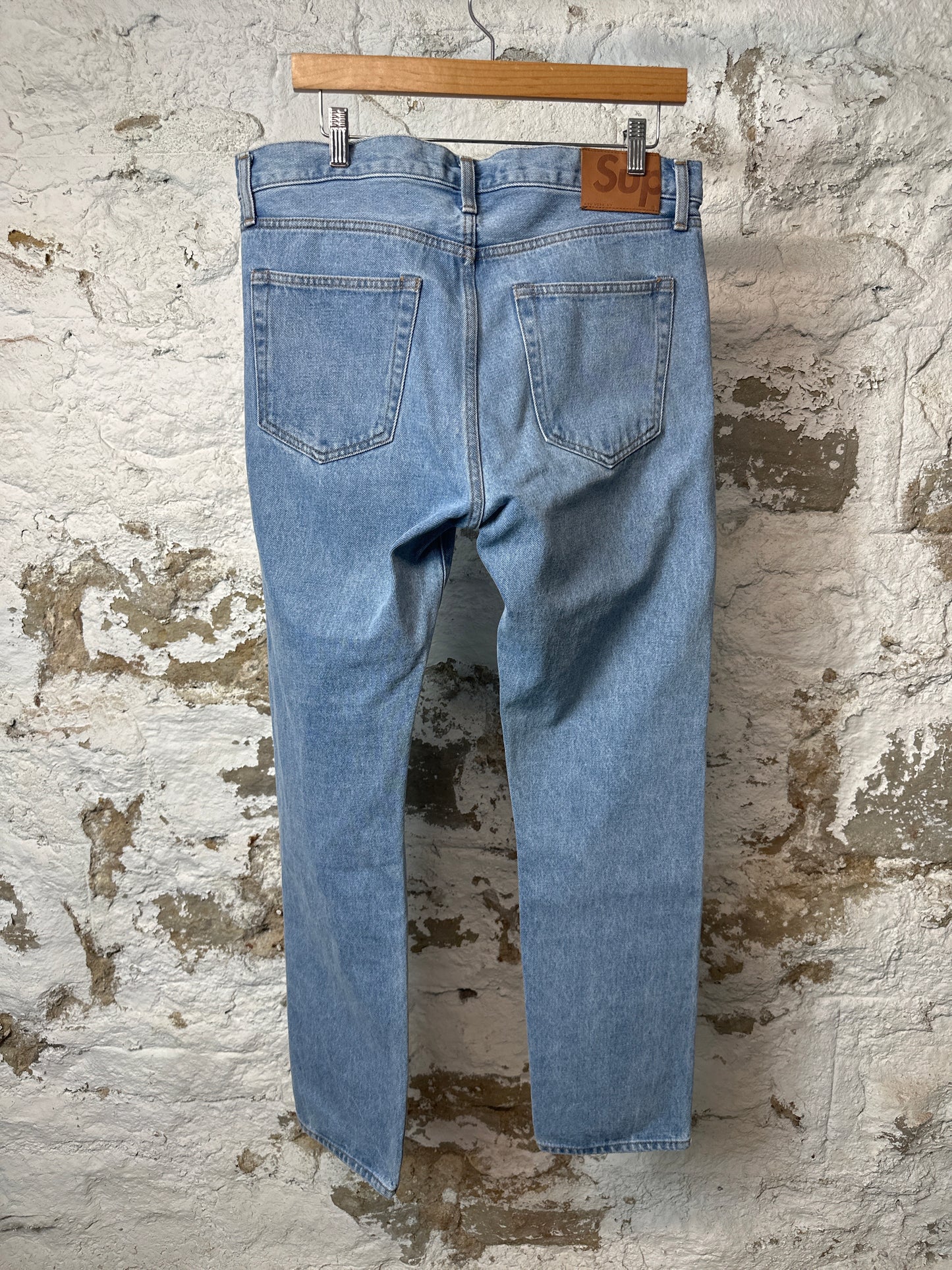 Supreme Slim Plain Blue Denim Jeans Sz 32