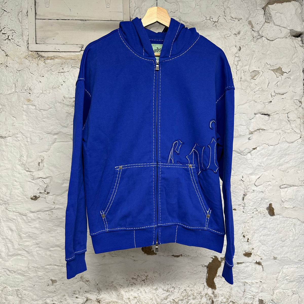 Godspeed OG Logo Blue Zip Up Hoodie Sz XS