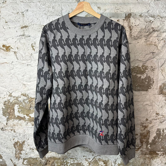 Louis Vuitton NBA Player Jacquard Grey Sweater Sz XL
