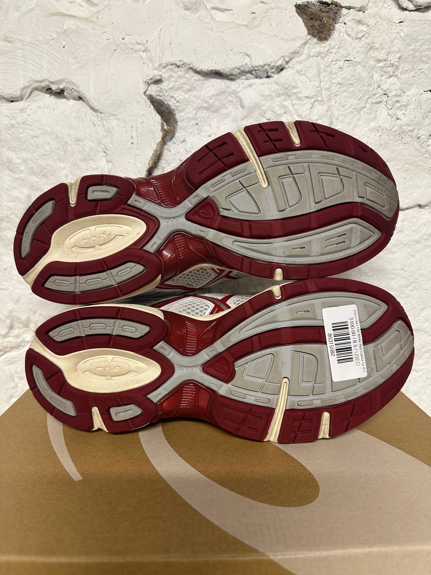 Asics Gel-1130 White Red Dahlia Sz 8.5