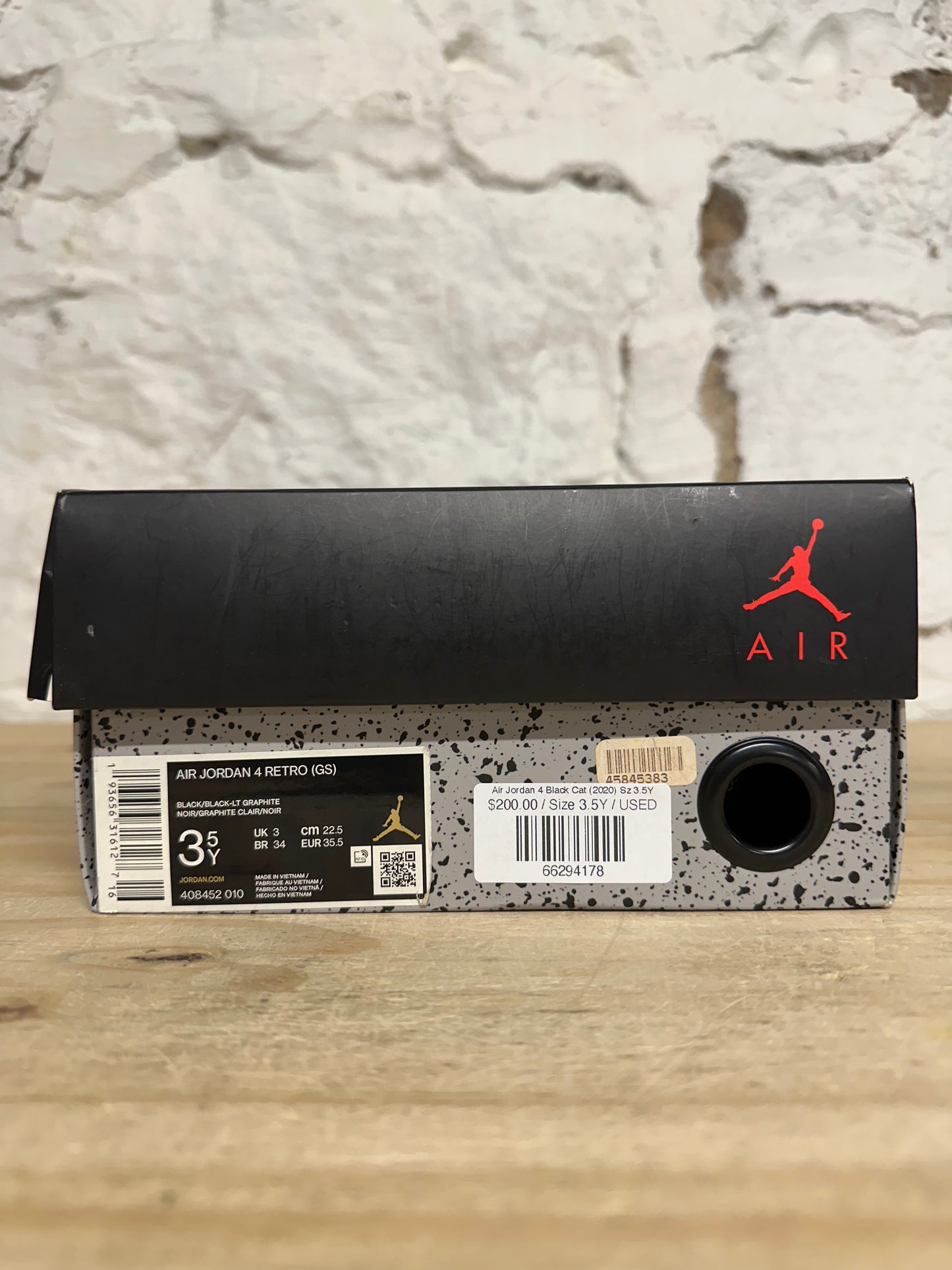 Air Jordan 4 Black Cat (2020) Sz 3.5Y