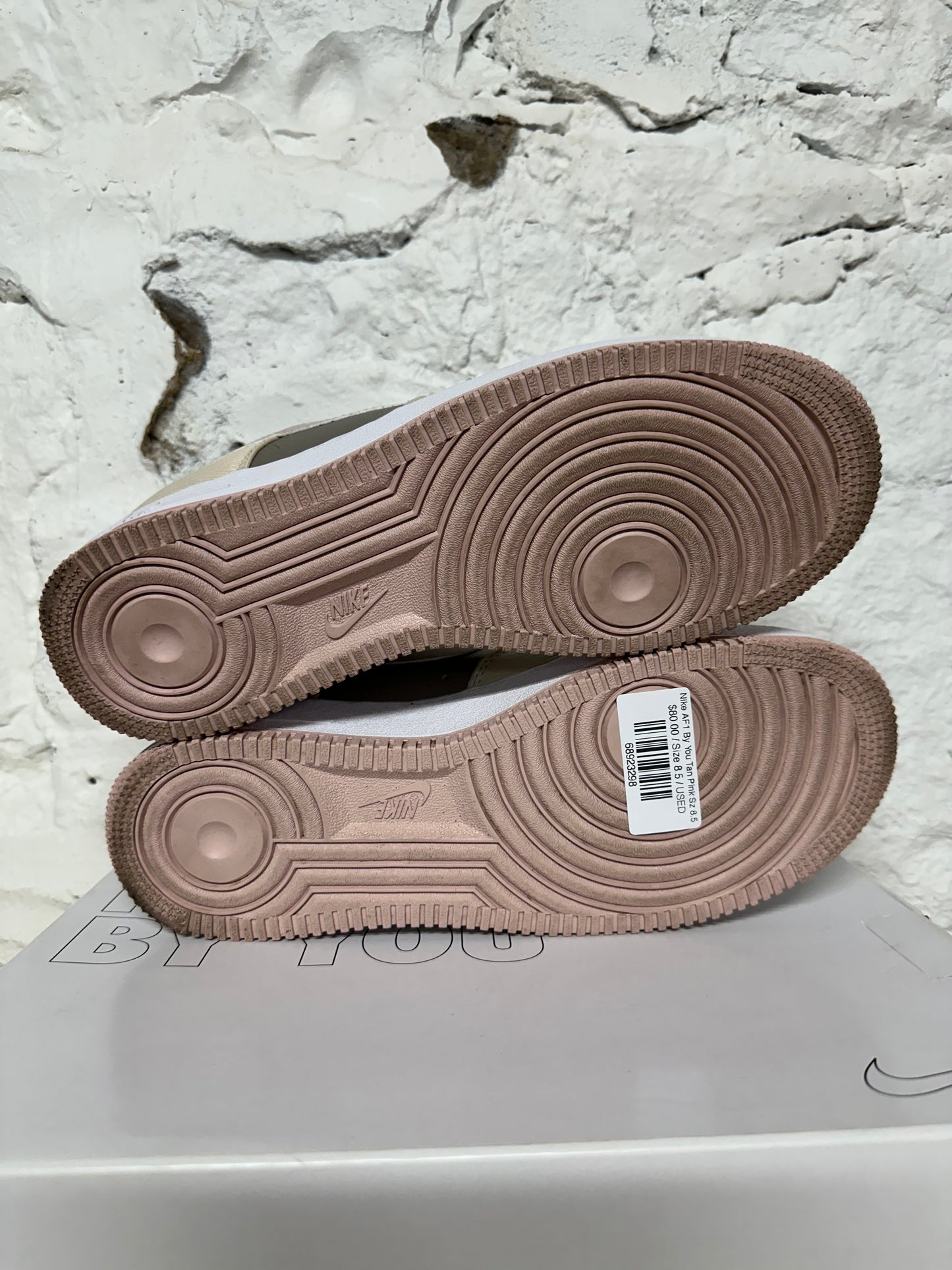 Nike Air Force 1 Low By You Tan Pink Sz 8.5