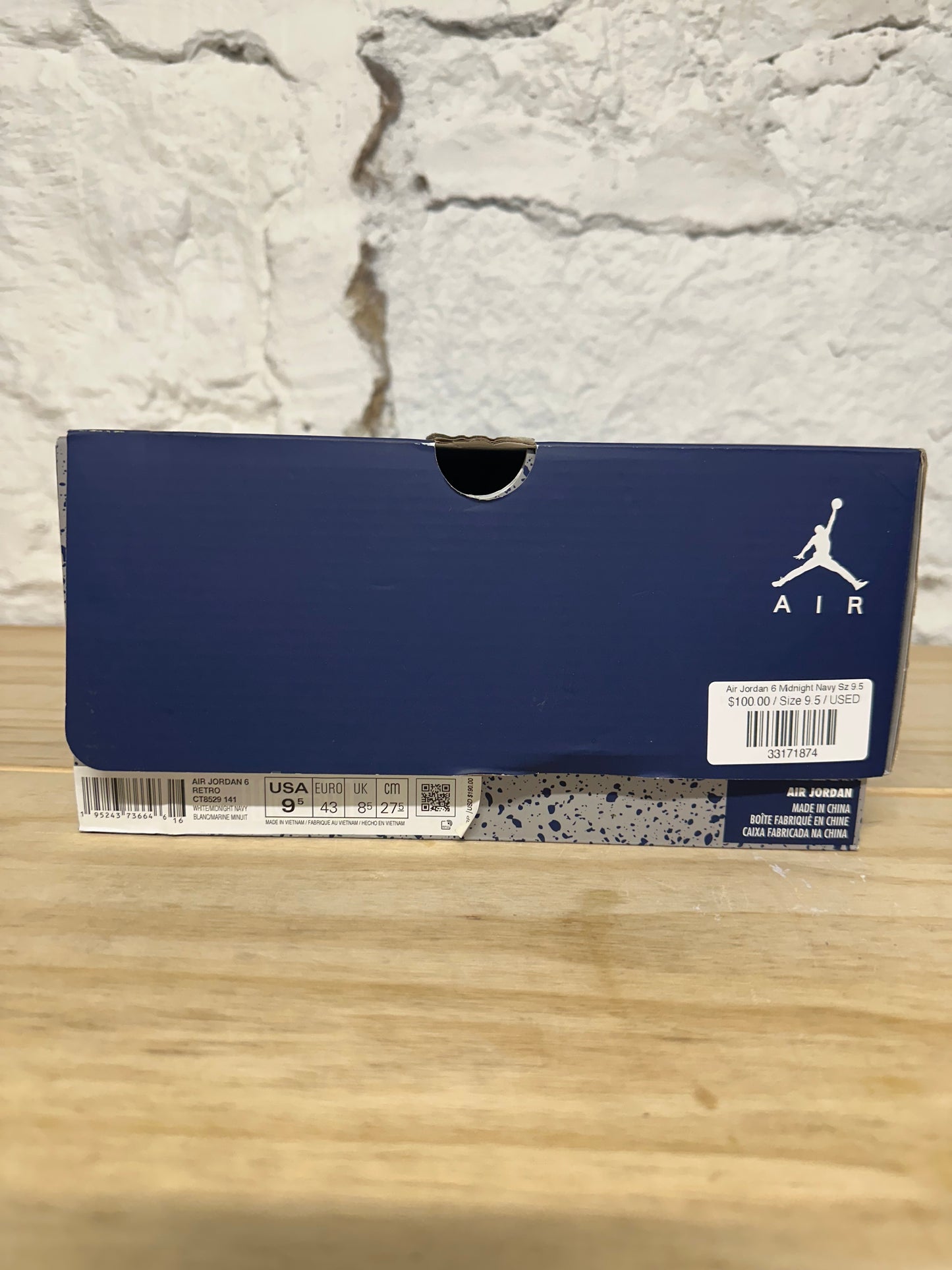 Air Jordan 6 Midnight Navy Sz 9.5