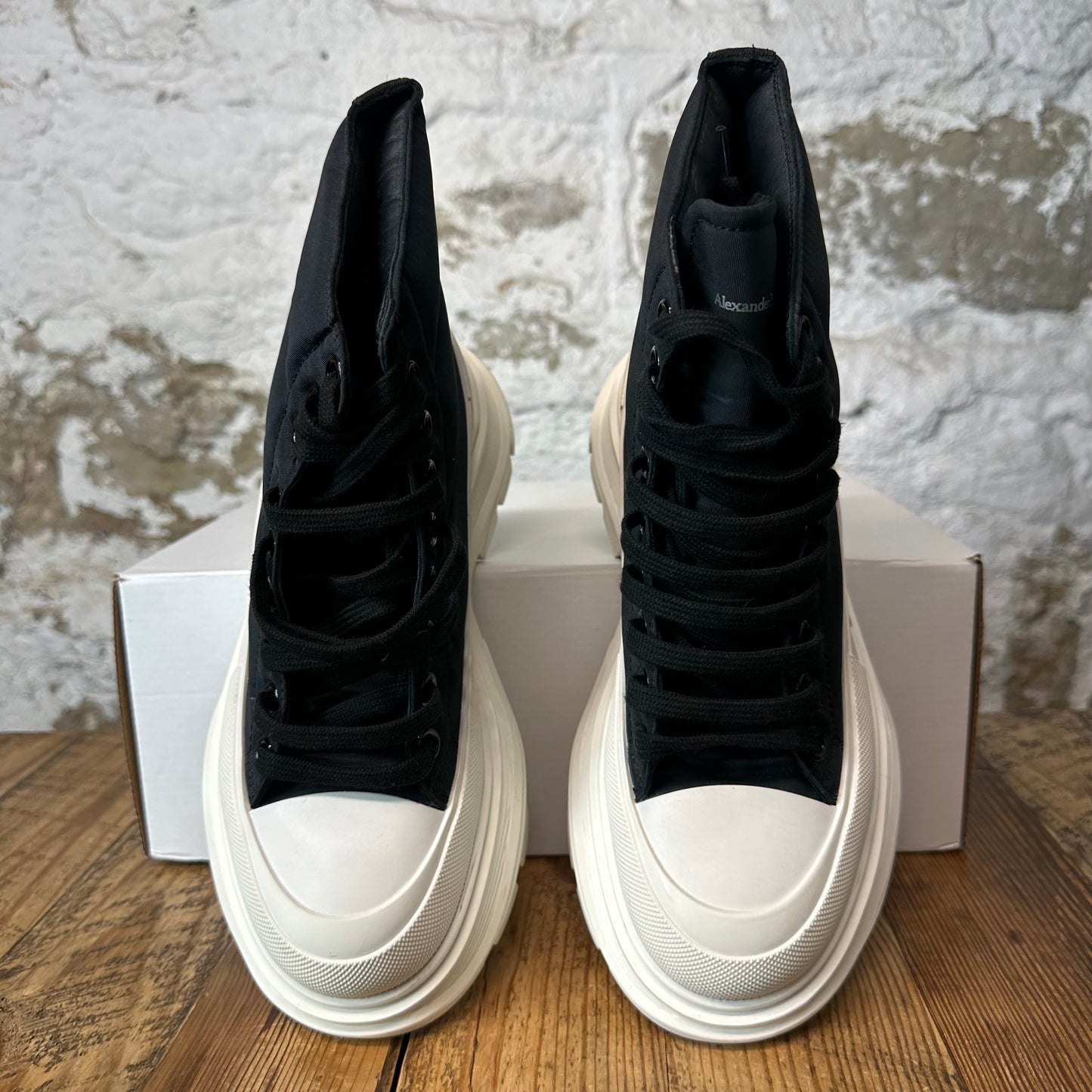Alexander McQueen Black Padded White Tread Boot Sz 5 (37)