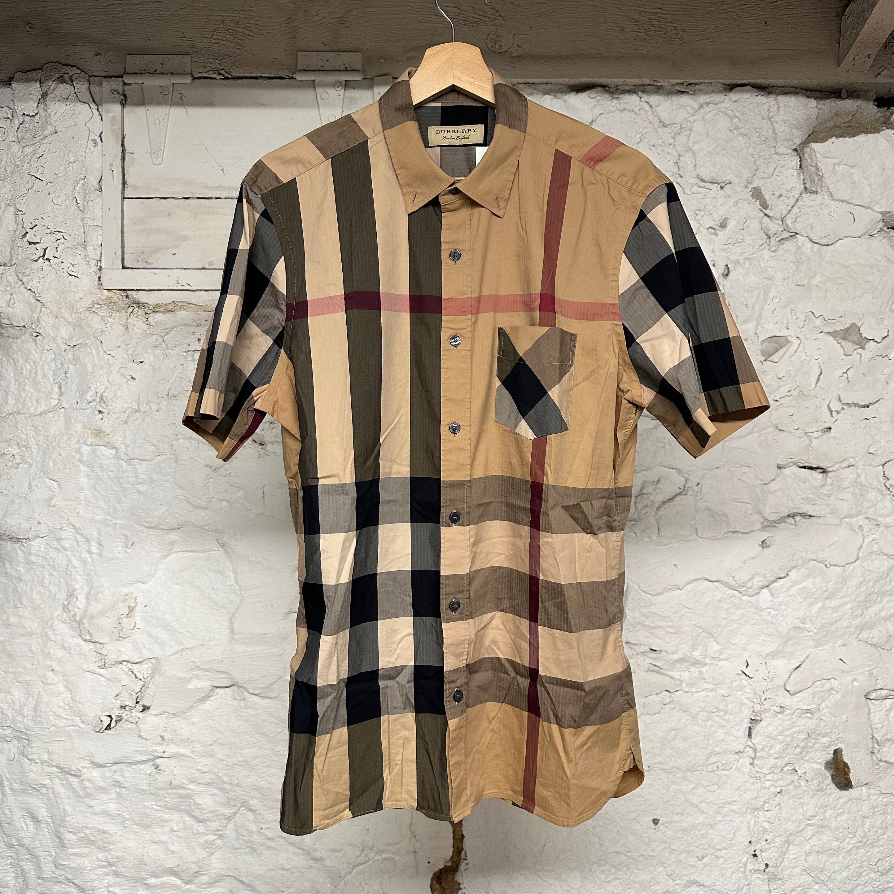 Burberry Plaid Button Up Shirt Sz L