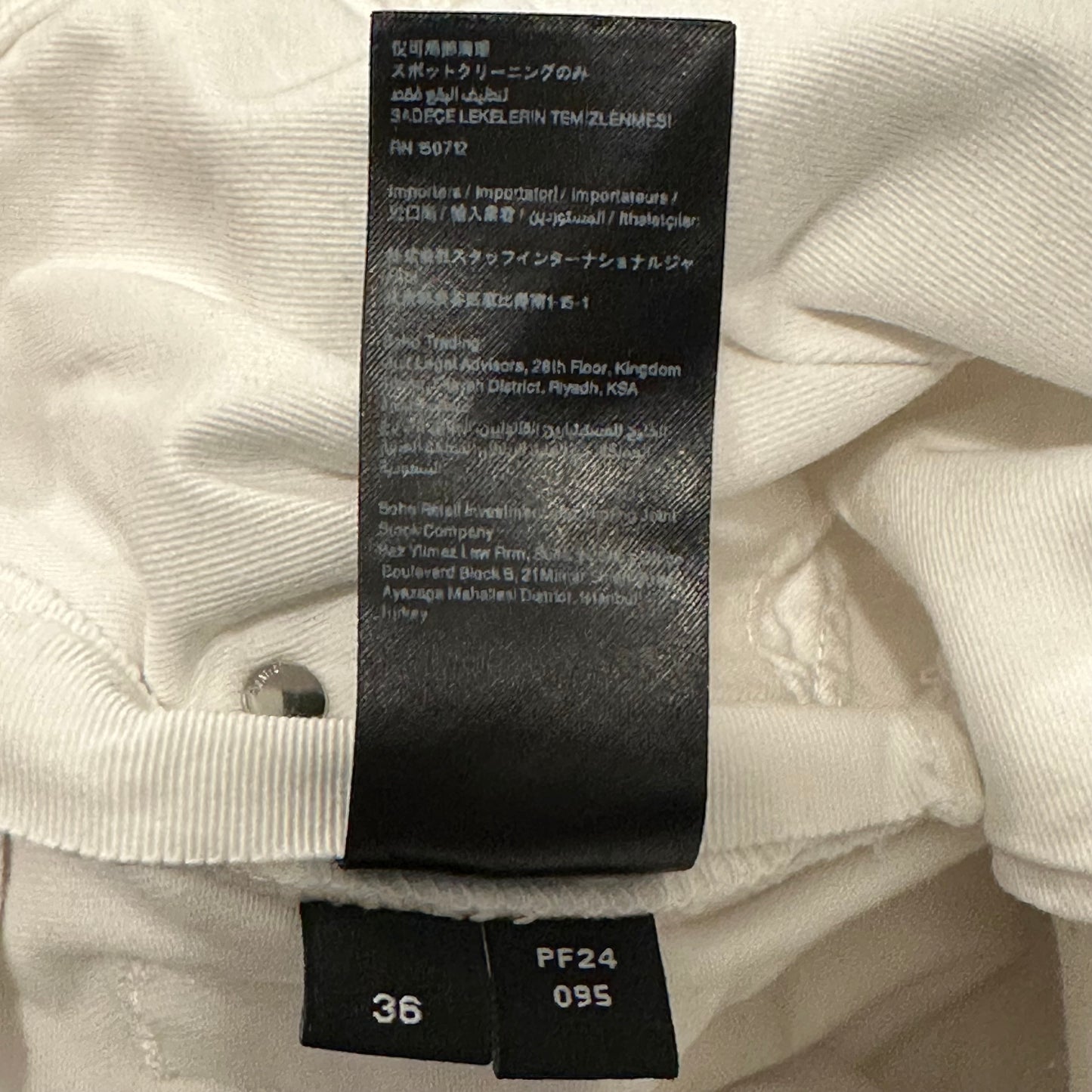 Amiri MX1 White Leather White Denim Jeans Sz 36