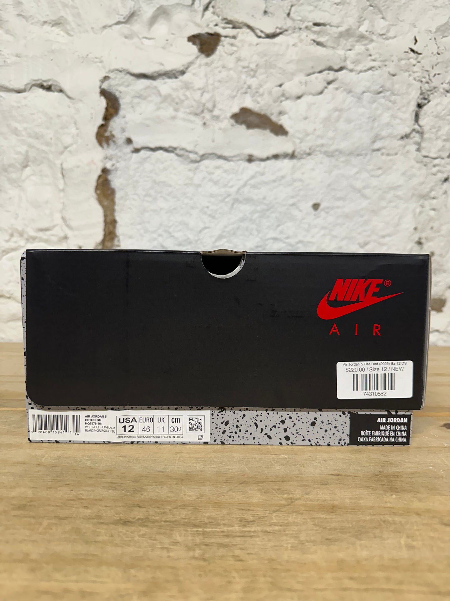 Air Jordan 5 Fire Red Black Tongue (2025) Sz 12 DS