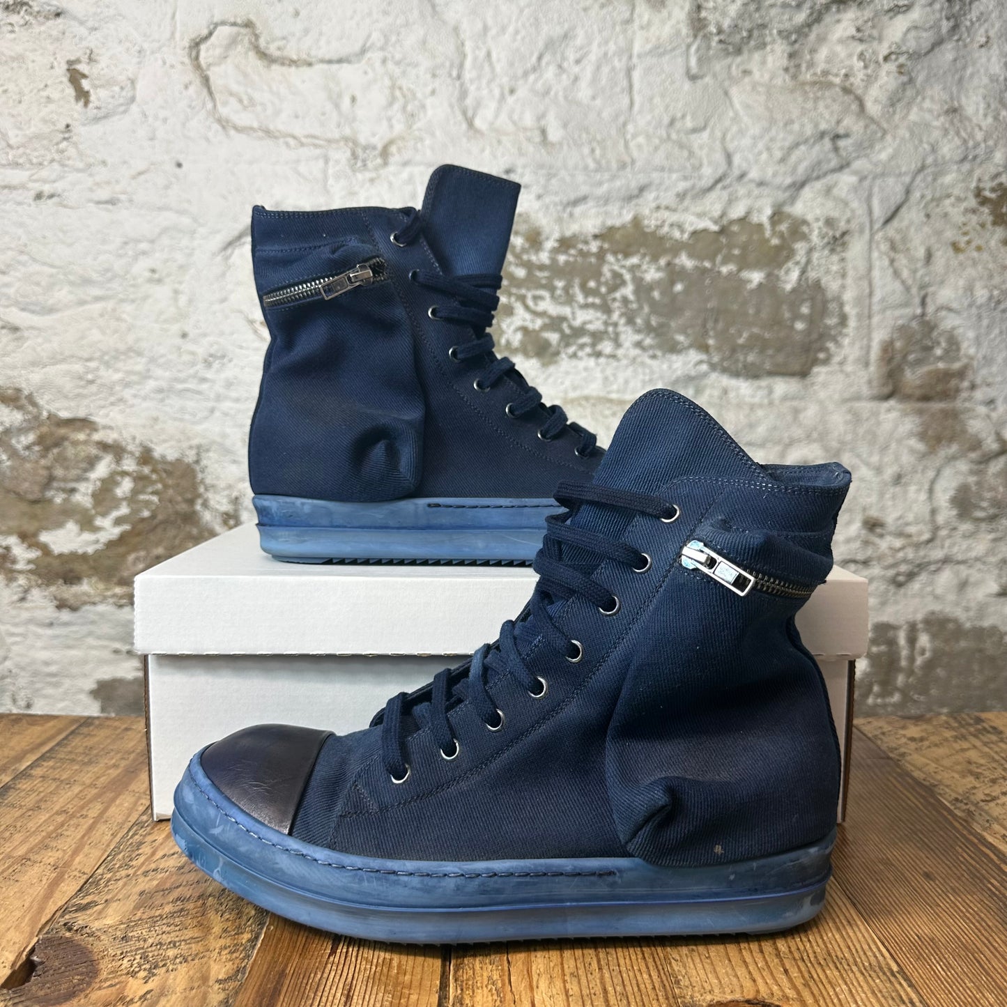 Rick Owens High Indigo Sneaker Sz 8.5 (41.5)