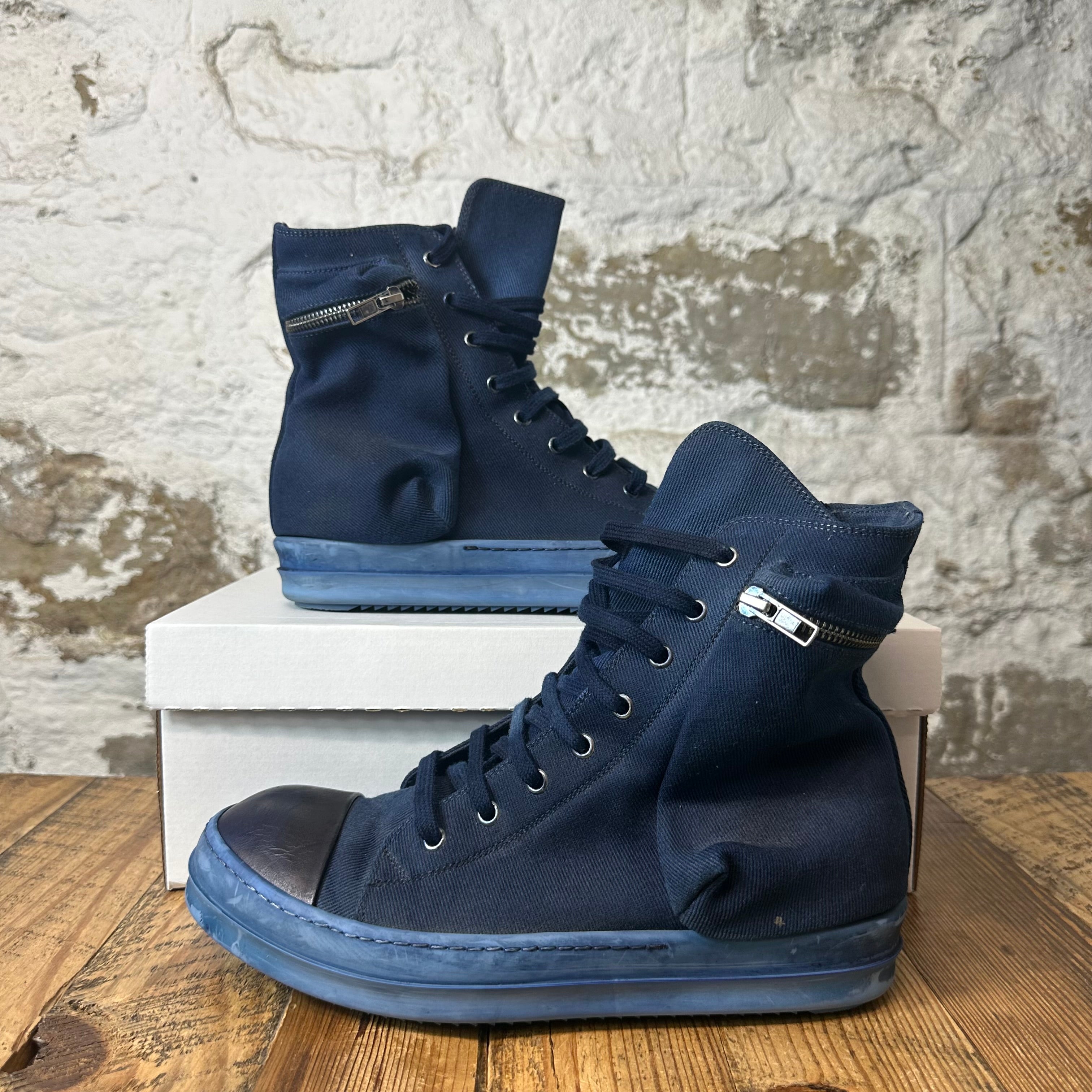 Rick Owens High Indigo Sneaker Sz 8.5 (41.5)