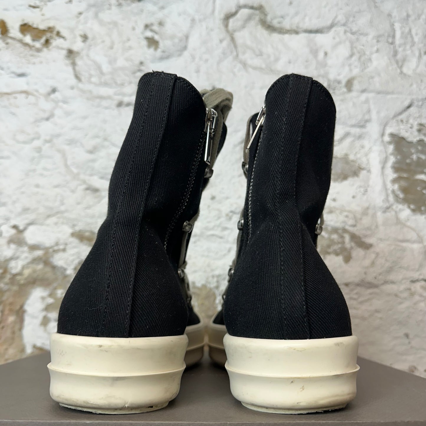 Rick Owens High Hexa Lace Black Milk Sneaker Sz 14 (47)