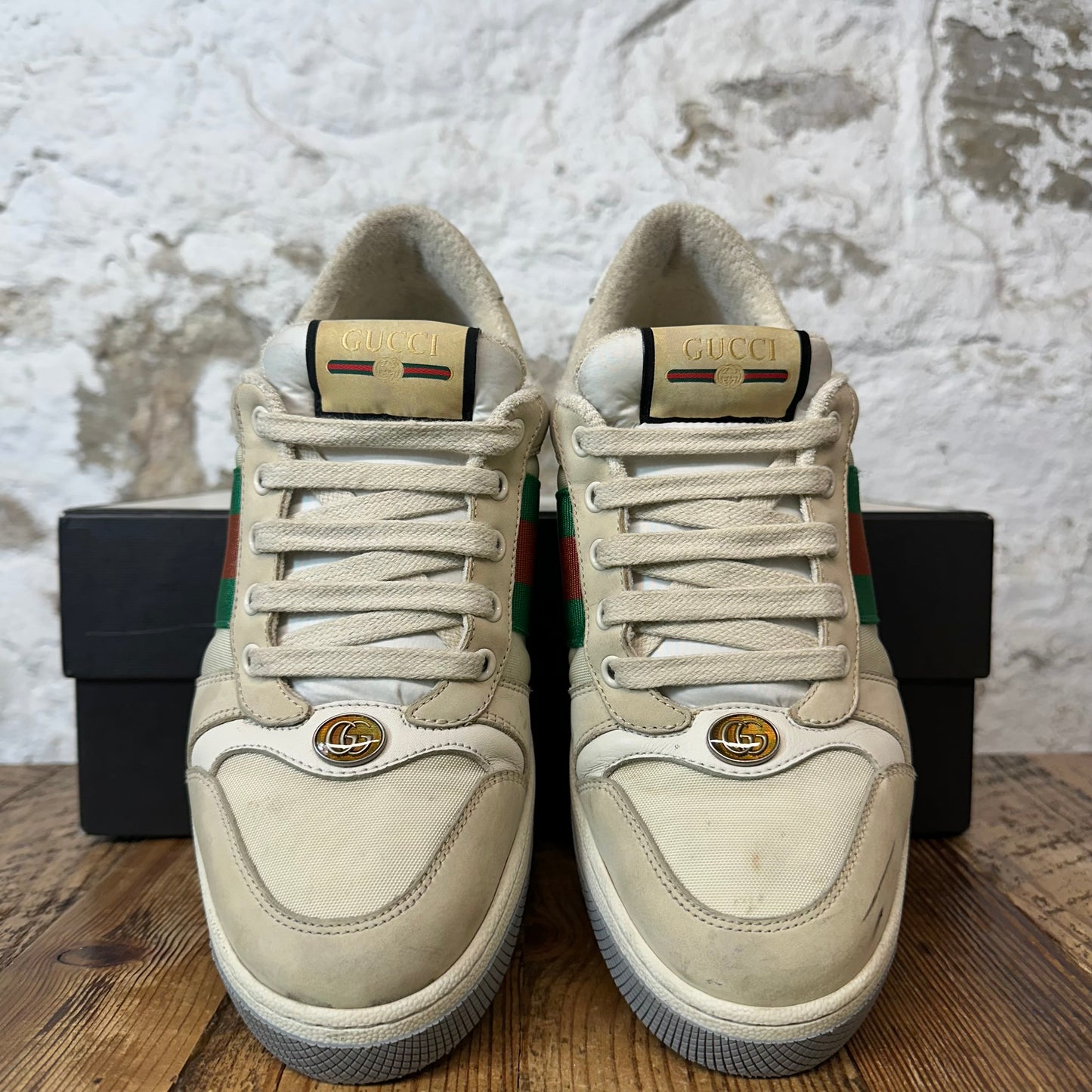 Gucci Screener Beige Cream Sneaker Sz 7