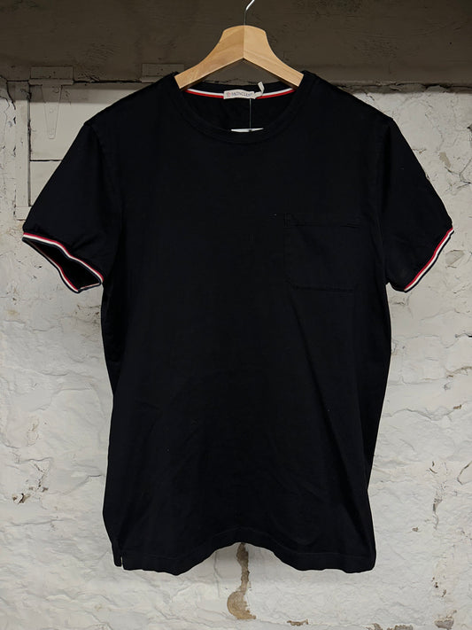 Moncler Black Pocket T-Shirt Sz M
