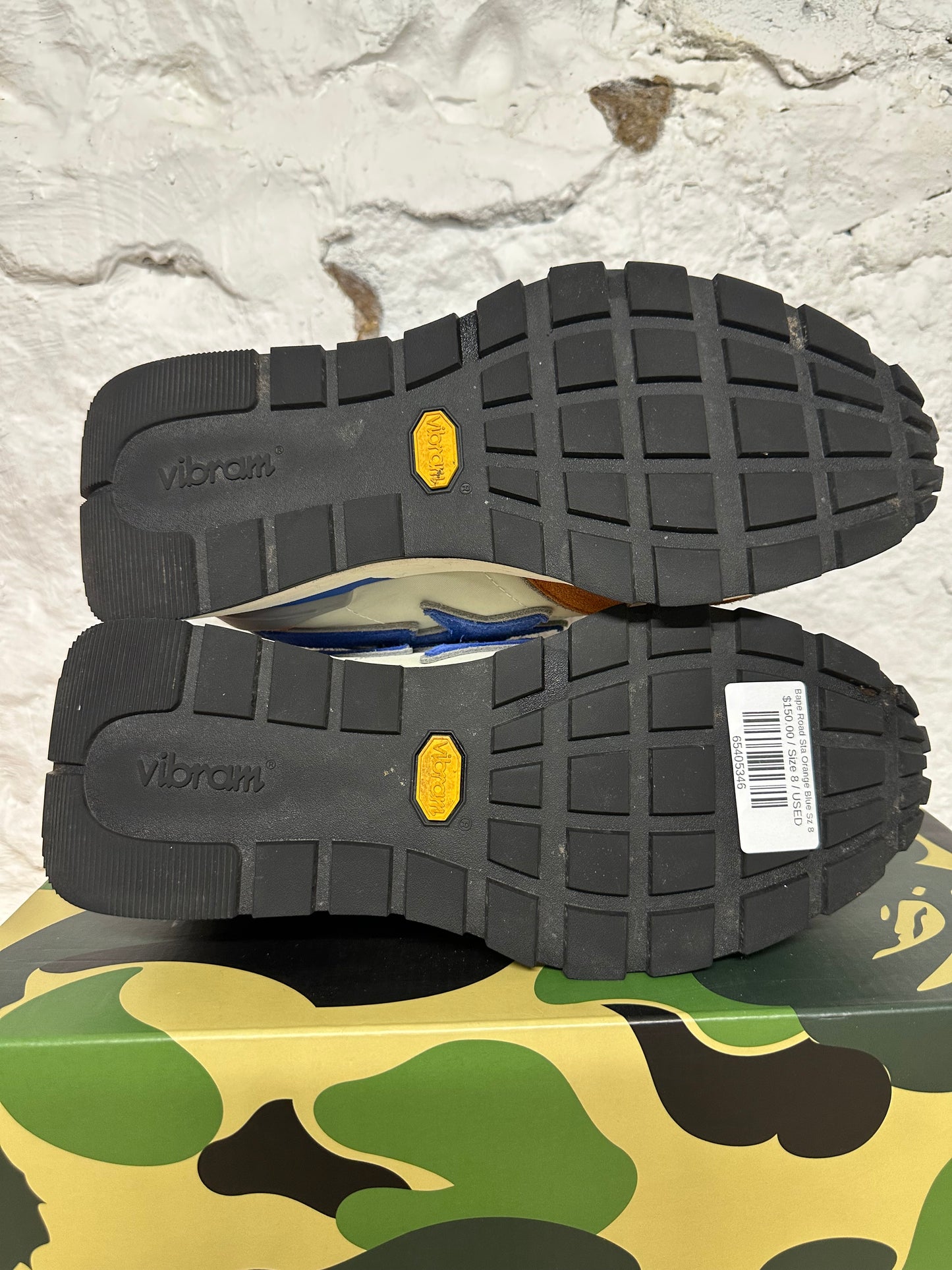 Bape Road Sta Orange Blue Sz 8