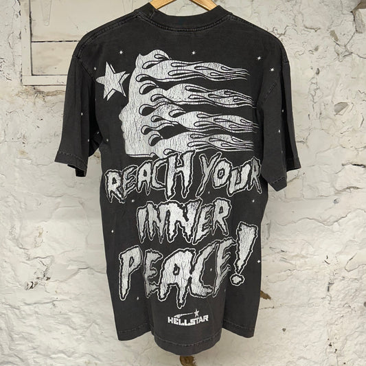 Hellstar Skeleton Grey T-Shirt Sz M