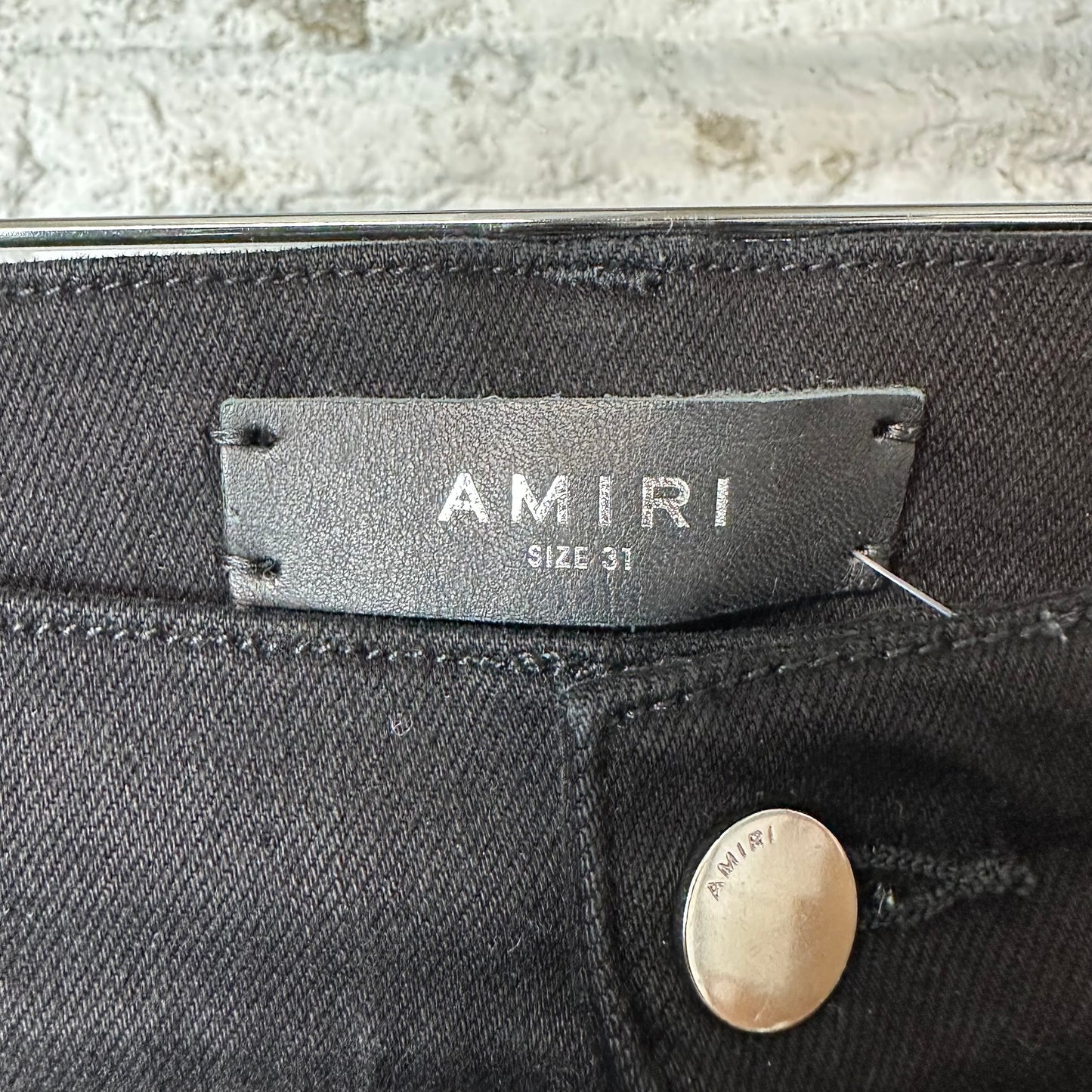 Amiri Red Tie-Dye Core Logo Black Denim Jean Sz 31