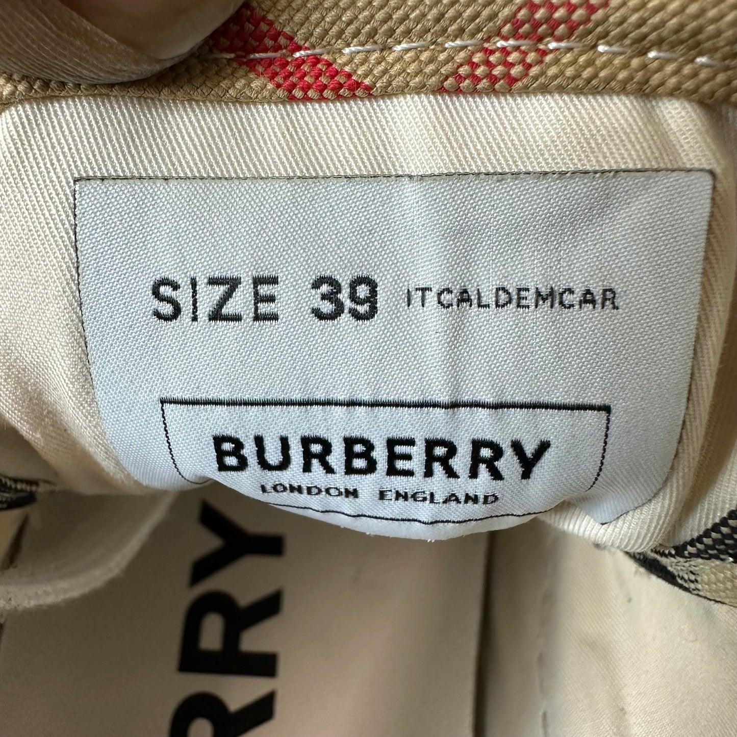 Burberry Tan Plaid Jack Sneaker Sz 6.5 (39)
