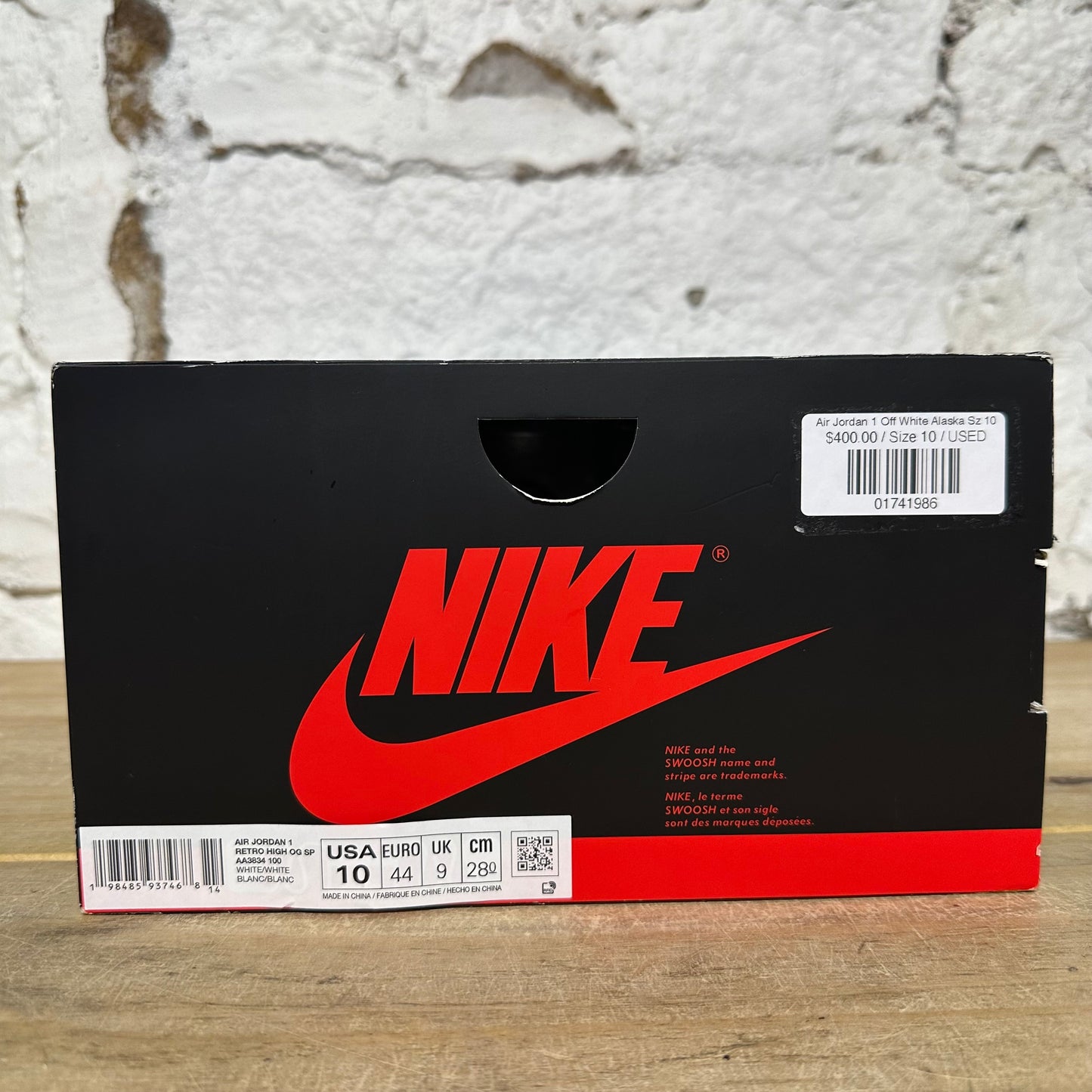 Air Jordan 1 High Virgil Abloh Archive Alaska Sz 10