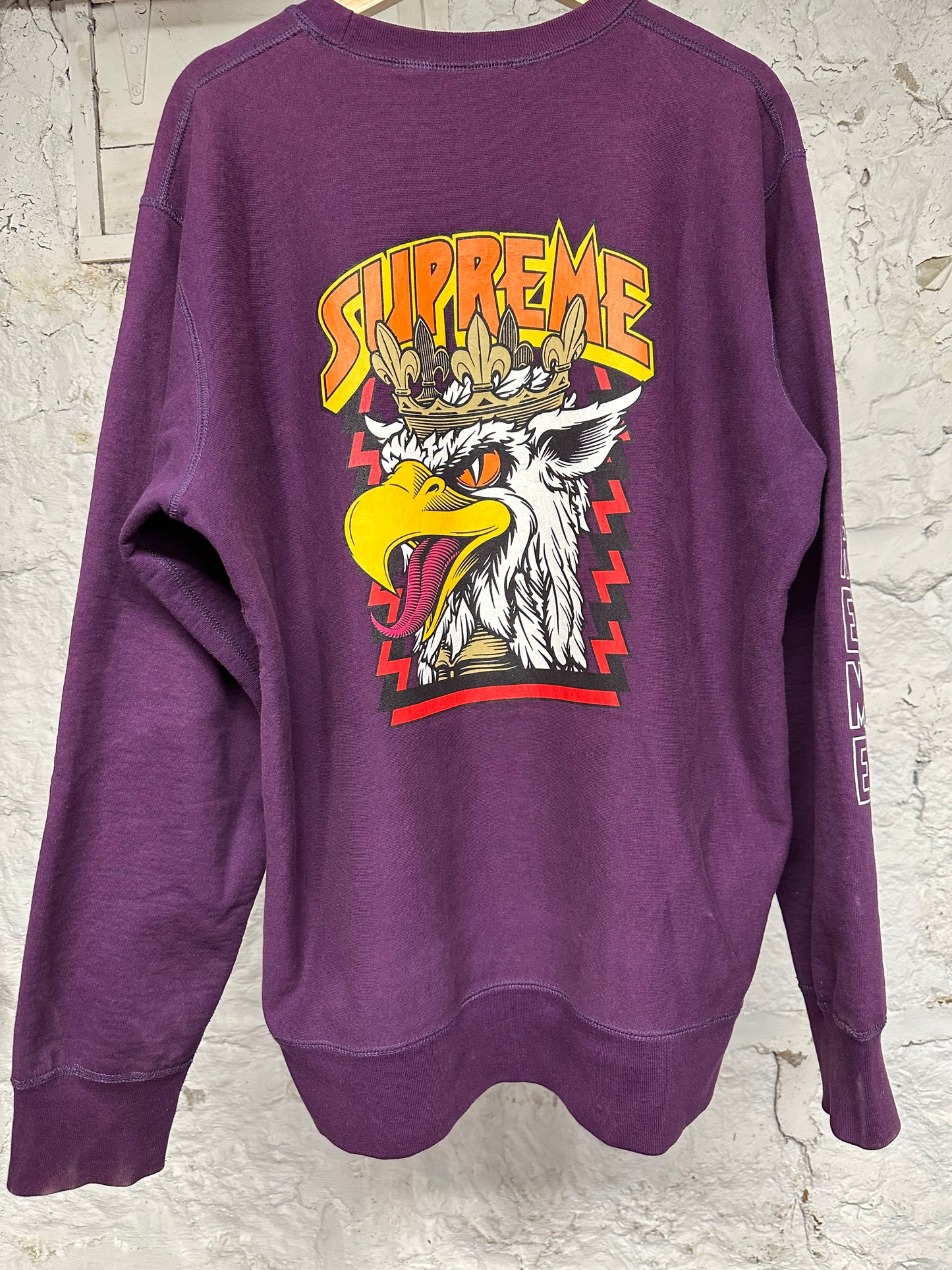 Supreme Sean Cliver Eagle Purple Crewneck Sz XL