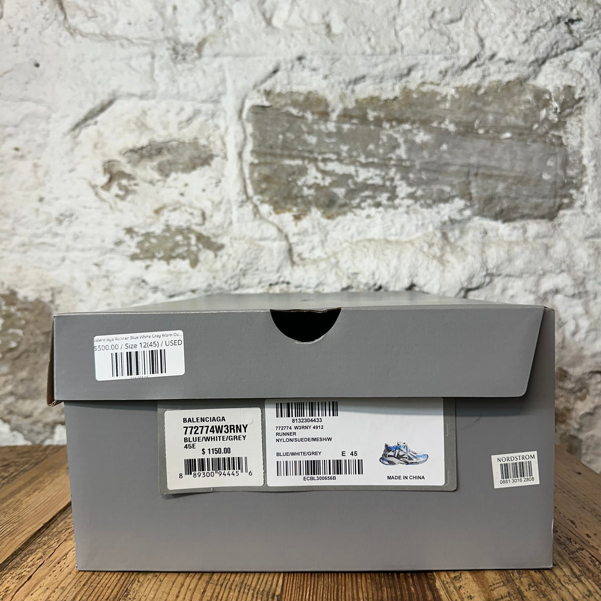 Balenciaga Runner Blue White Grey Worn Out Sneaker Sz 12 (45)