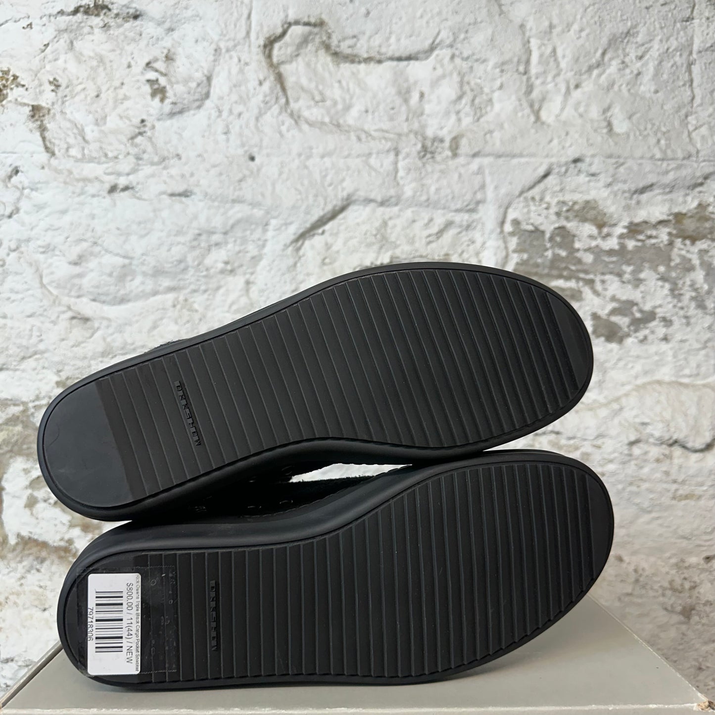 Rick Owens Triple Black Cargo Pocket Sneaker DS