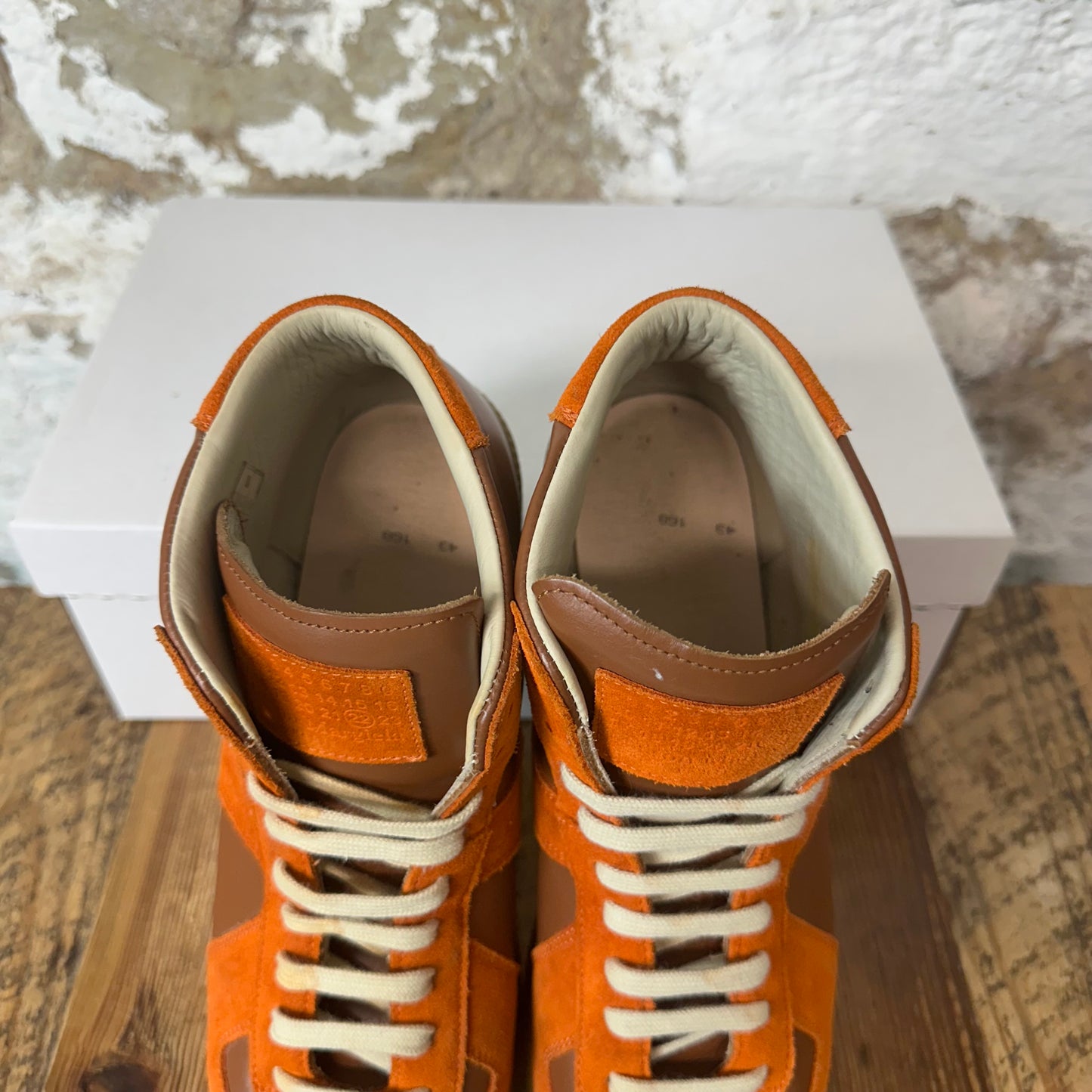 Maison Margiela High Replica Orange Brown Sneaker Sz 10 (43)