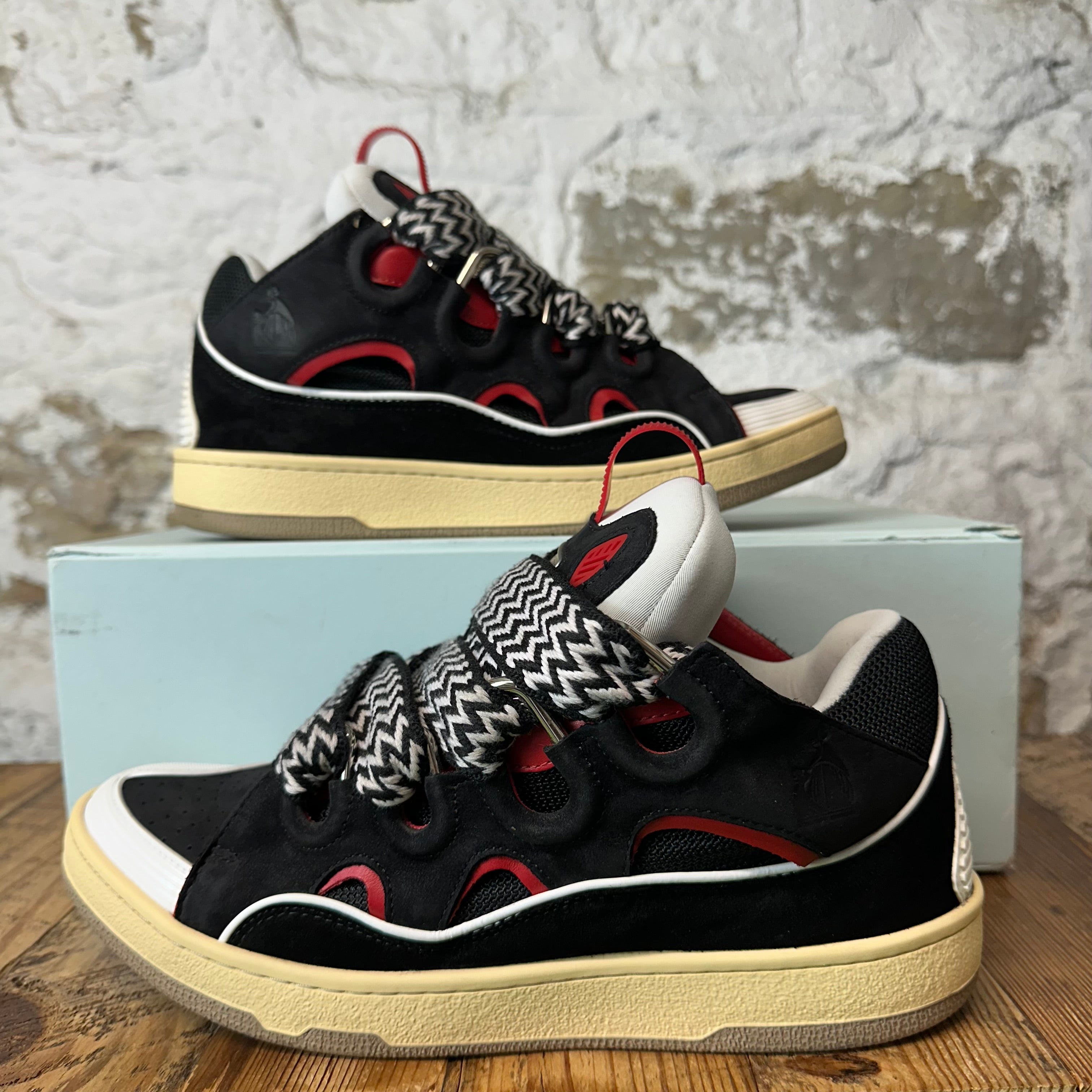 Lanvin Curb Black White Red Sneaker Sz 10 (43)