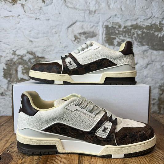 Louis Vuitton Damier Ebene White Cream Trainer Sneaker Sz 10 (8.5LV)