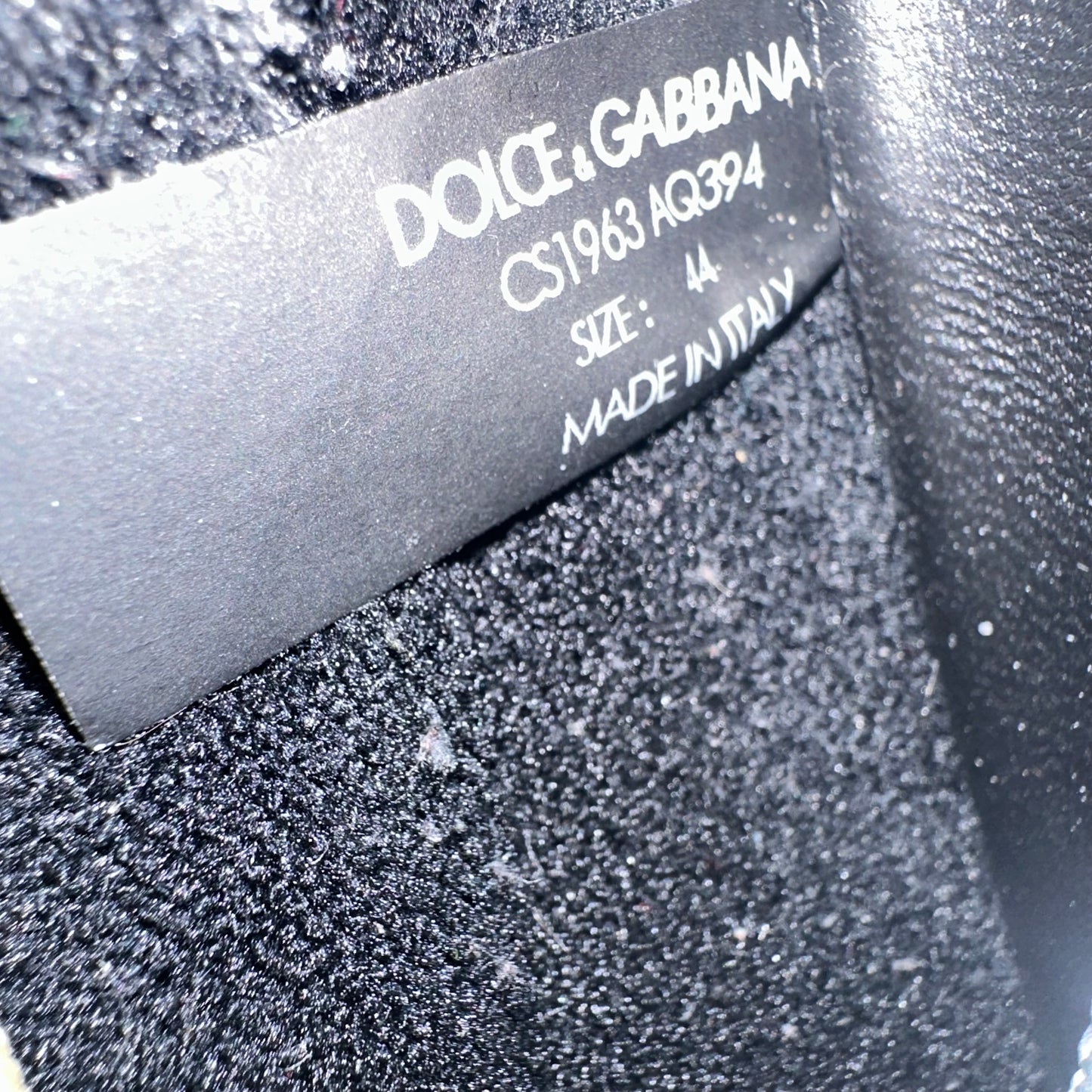 Dolce Gabbana Bassa Black Gray Beige Sneaker Sz 11 (44) No Box